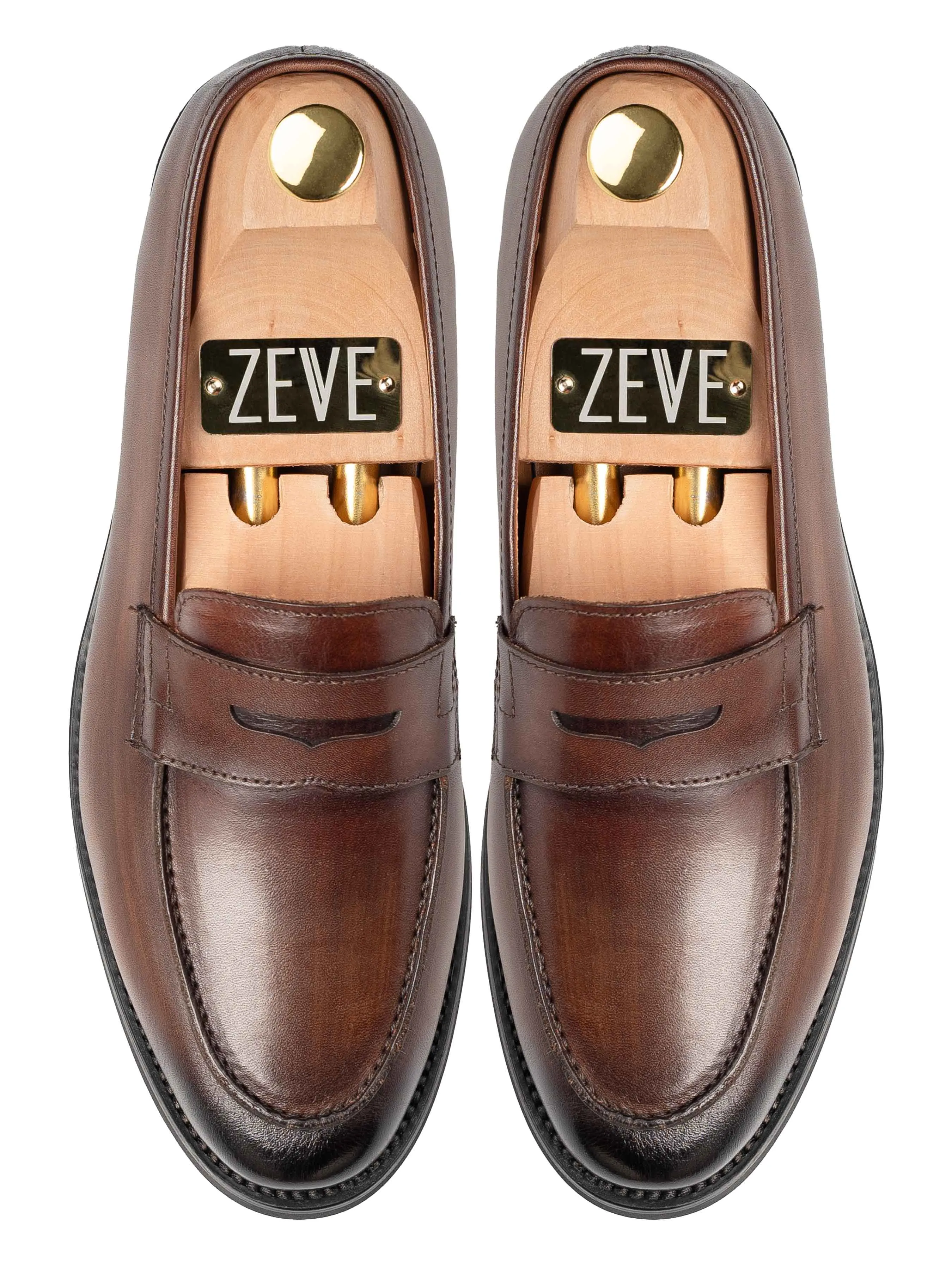 Penny Loafer - Dark Brown (Hand Painted Patina) Optimal Focus Optimal Brightness