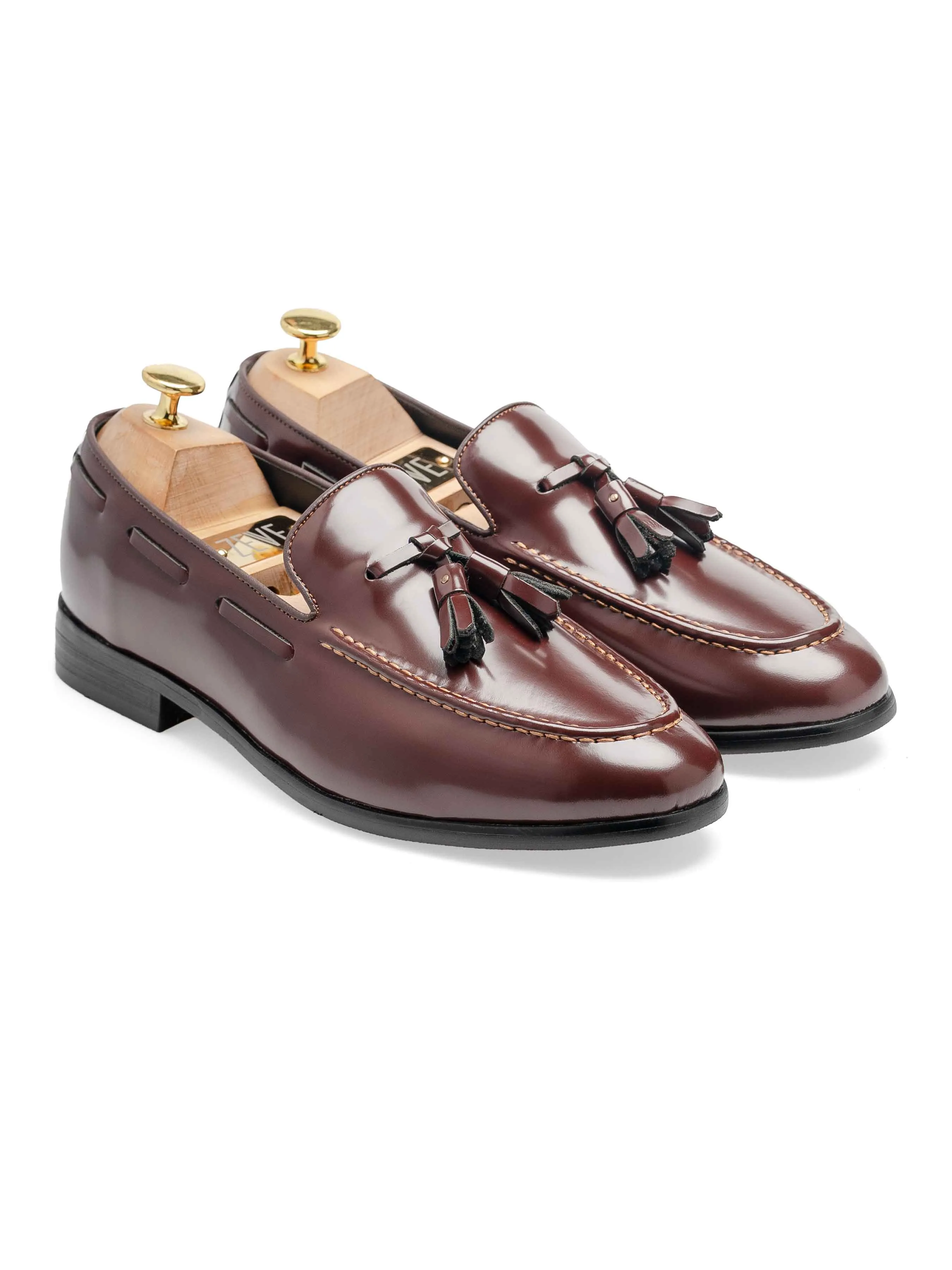 Dress In Use Comfort Tassel Loafer - Brown Polished Leather