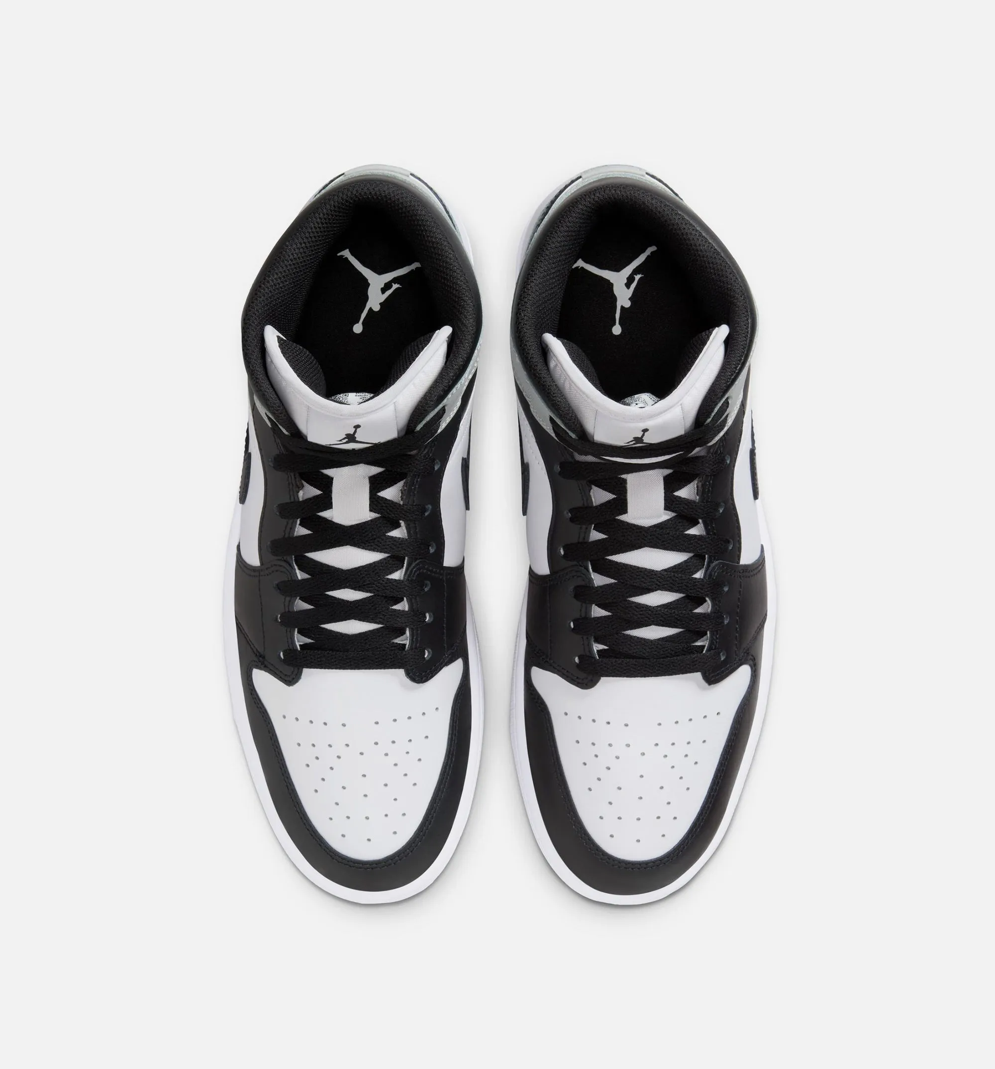 High Friction Sole Comfort Quality Factor Analysis Air Jordan 1 Mid Mens Lifestyle Shoe - White/Black/Light Smoke Grey