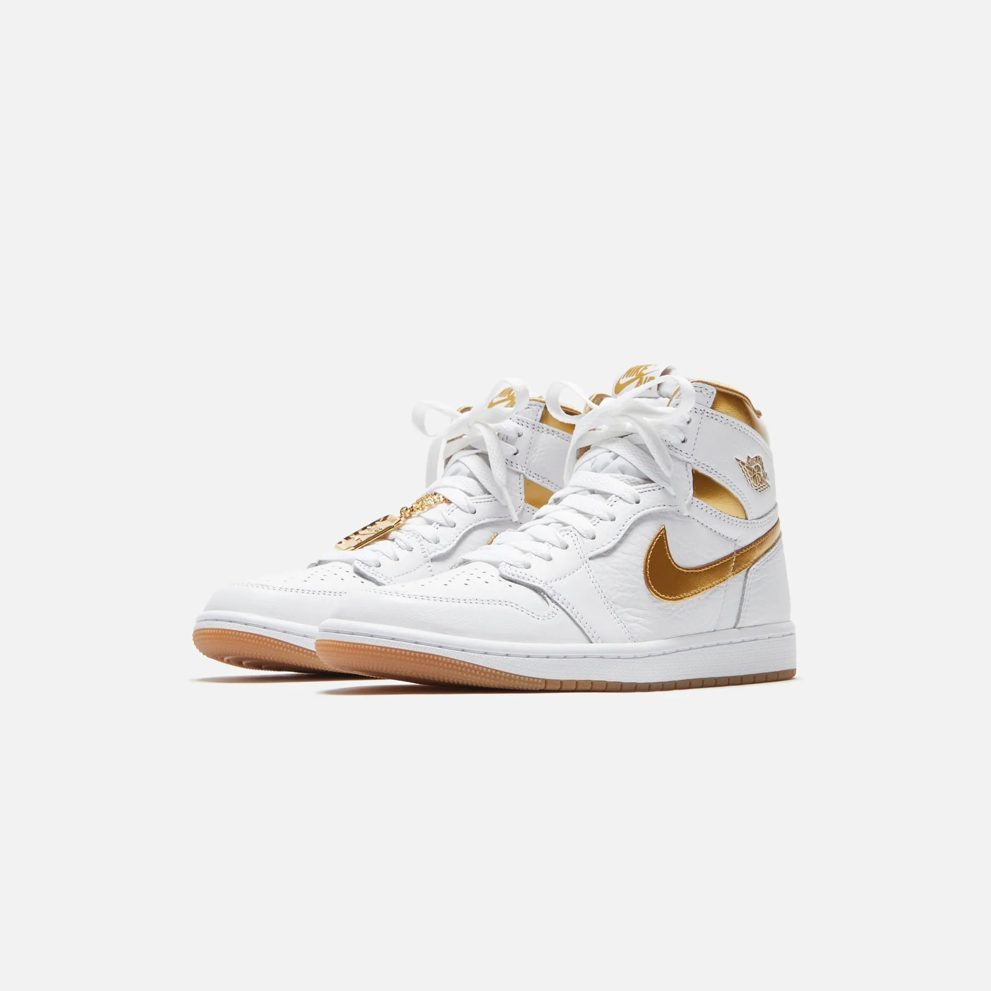 Comfortable Fit Around Foot Grapevine Jordan Wmns Air Jordan 1 High Og - White / Metallic Gold / Gum Light Brown