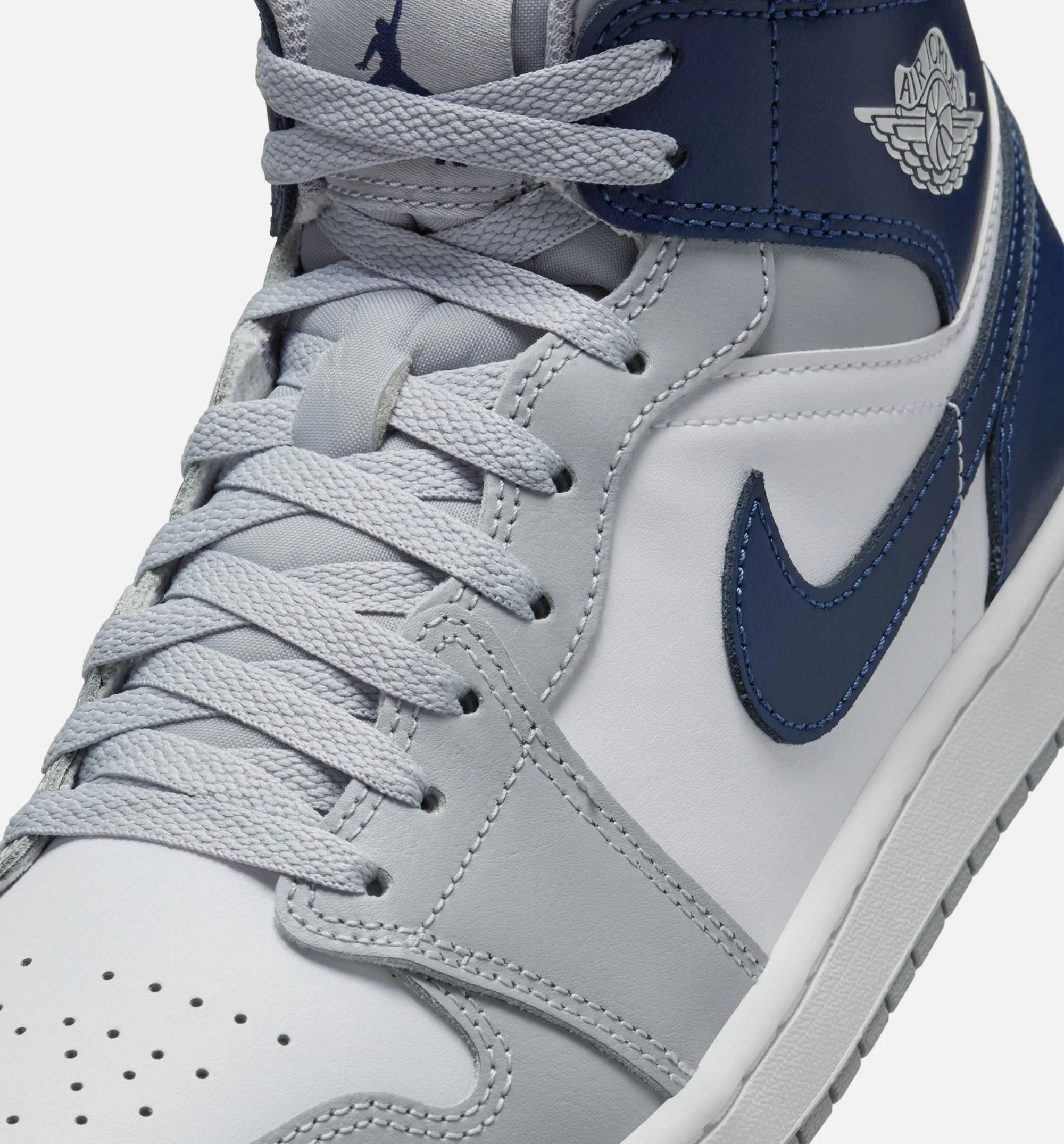 Buckled Slippers Air Jordan 1 Mid Mens Lifestyle Shoe - White/Wolf Grey/Midnight Navy