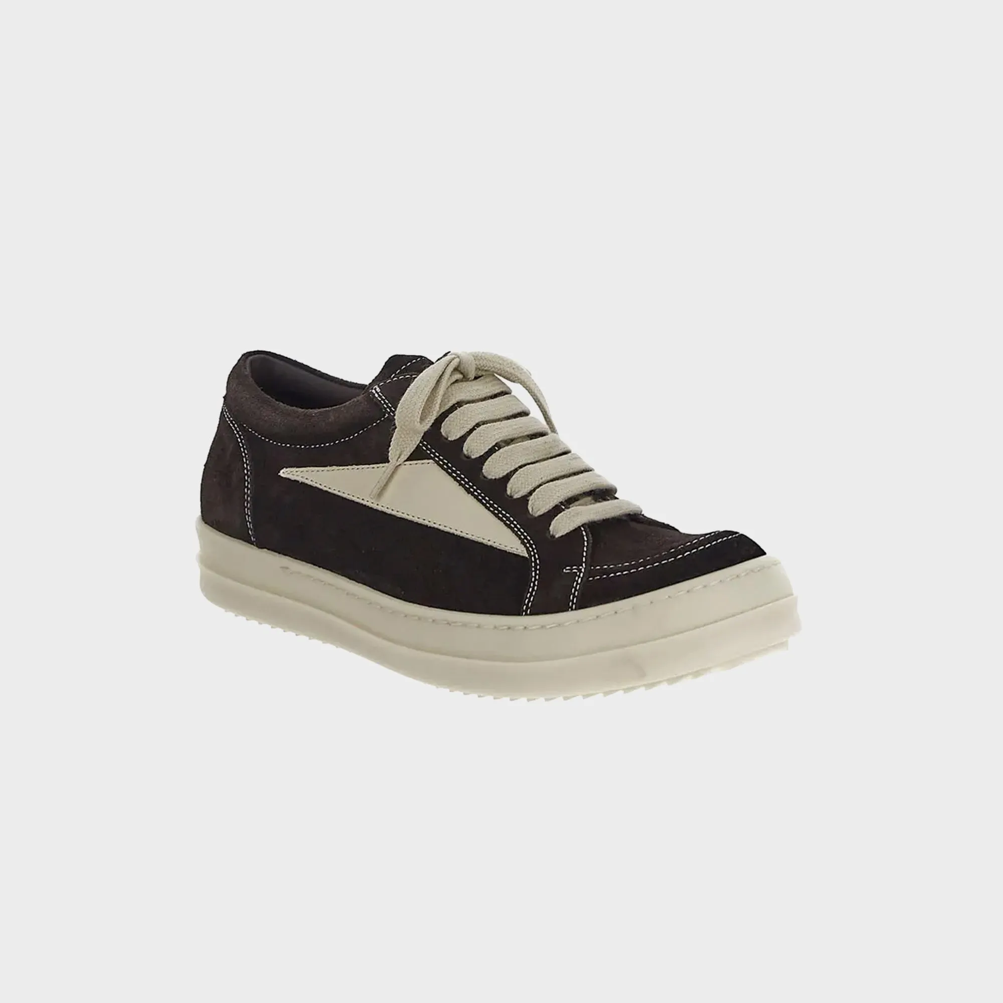 Everyday Comfort Rick Owens Vintage Sneakers Scarpe In Pelle - Mahogany / Milk / Milk