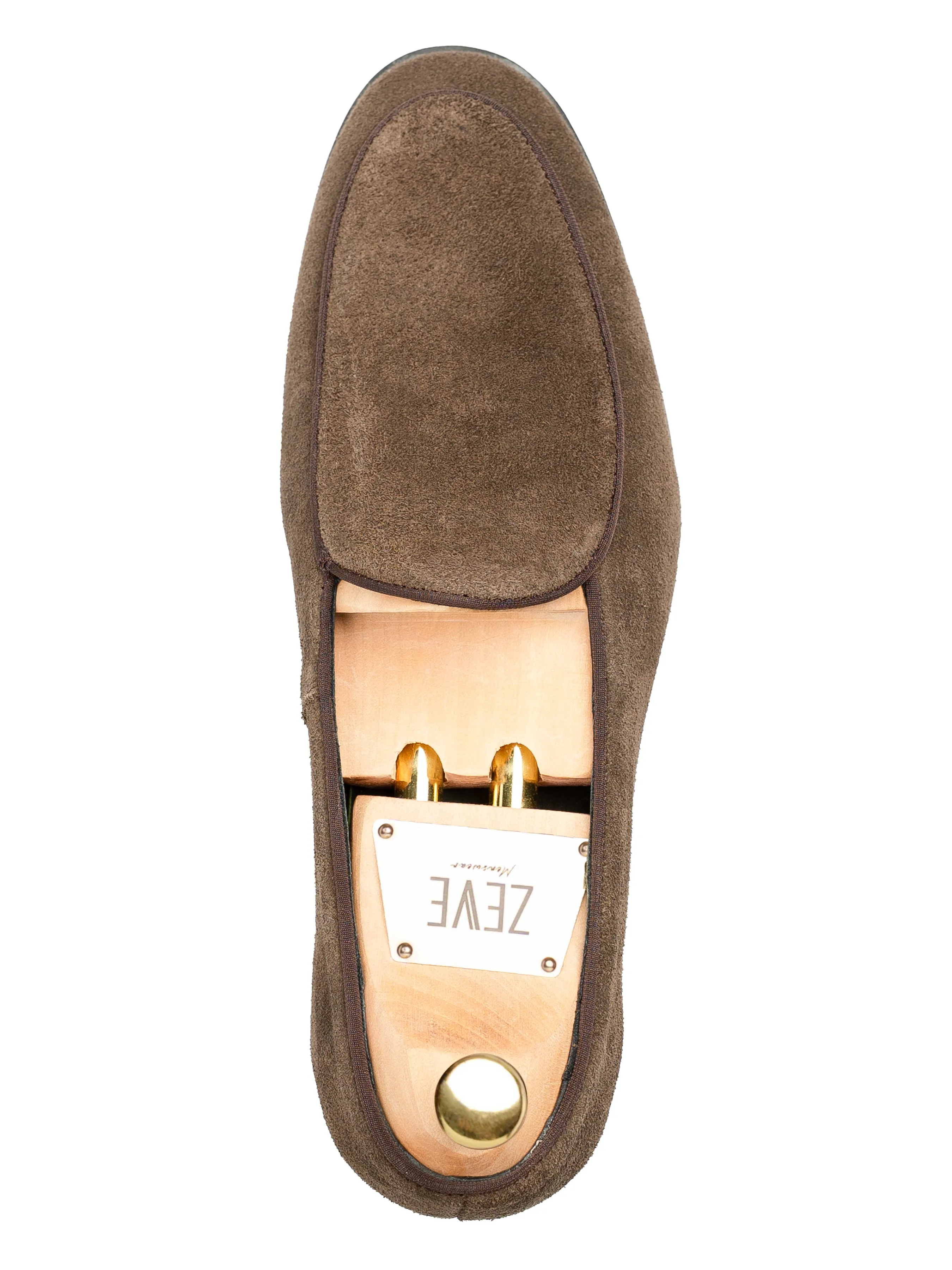 Front Toe Belgian Loafer - Brown Suede Leather