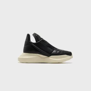 Rick Owens Scarpe Pelle Geth Runner - Black / Milk / Milk Slip-On Boots