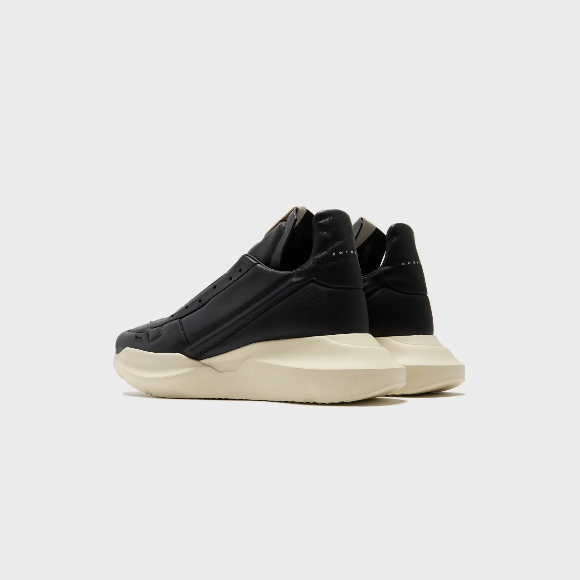Rick Owens Scarpe Pelle Geth Runner - Black / Milk / Milk Air Circulation Systems