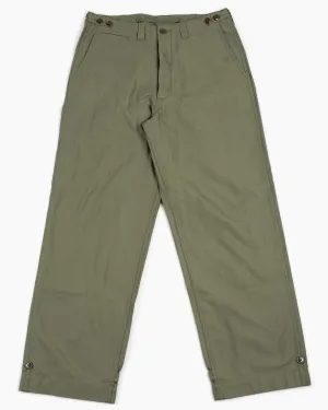 Comfortable Foot Warmers The Real Mccoy'S Mp20103 Trousers, Field, Cotton O.D. Olive