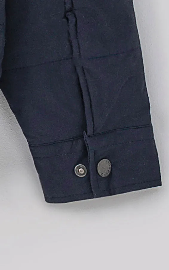 Quilted Fur Collar Jacket Navy Over The Knee Boots Comfort Superb