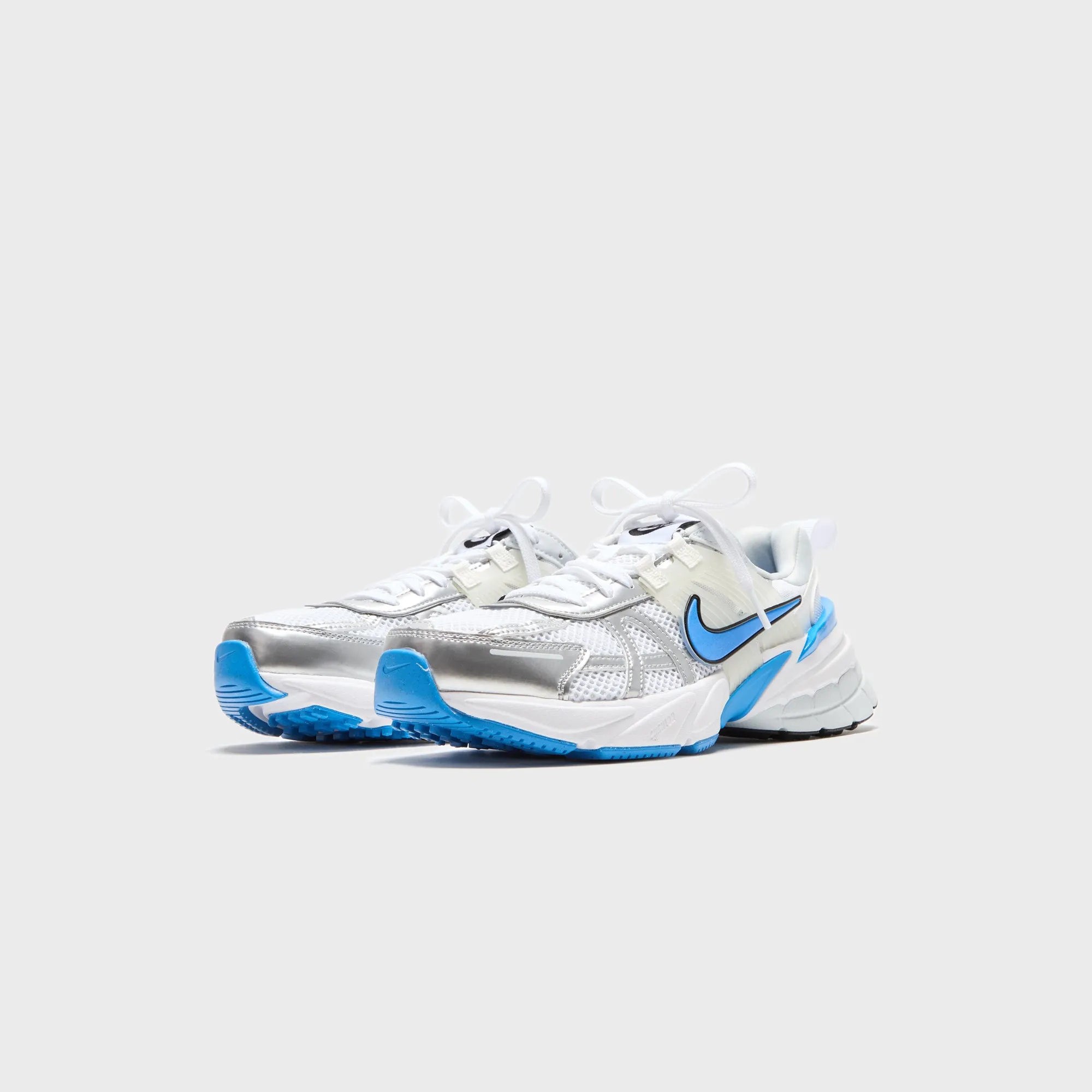 Nike Wmns V2K Run - White / Pure Platinum / Summit White / Light Photo Blue Platform Heels Footbed Heels