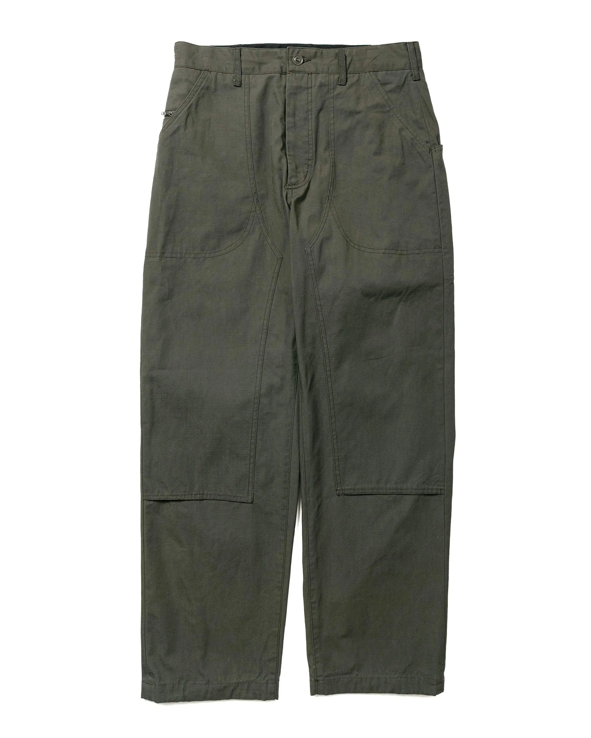 Comfortable Visibility Hip Pockets Engineered Garments Climbing Pant Olive Heavyweight Cotton Ripstop