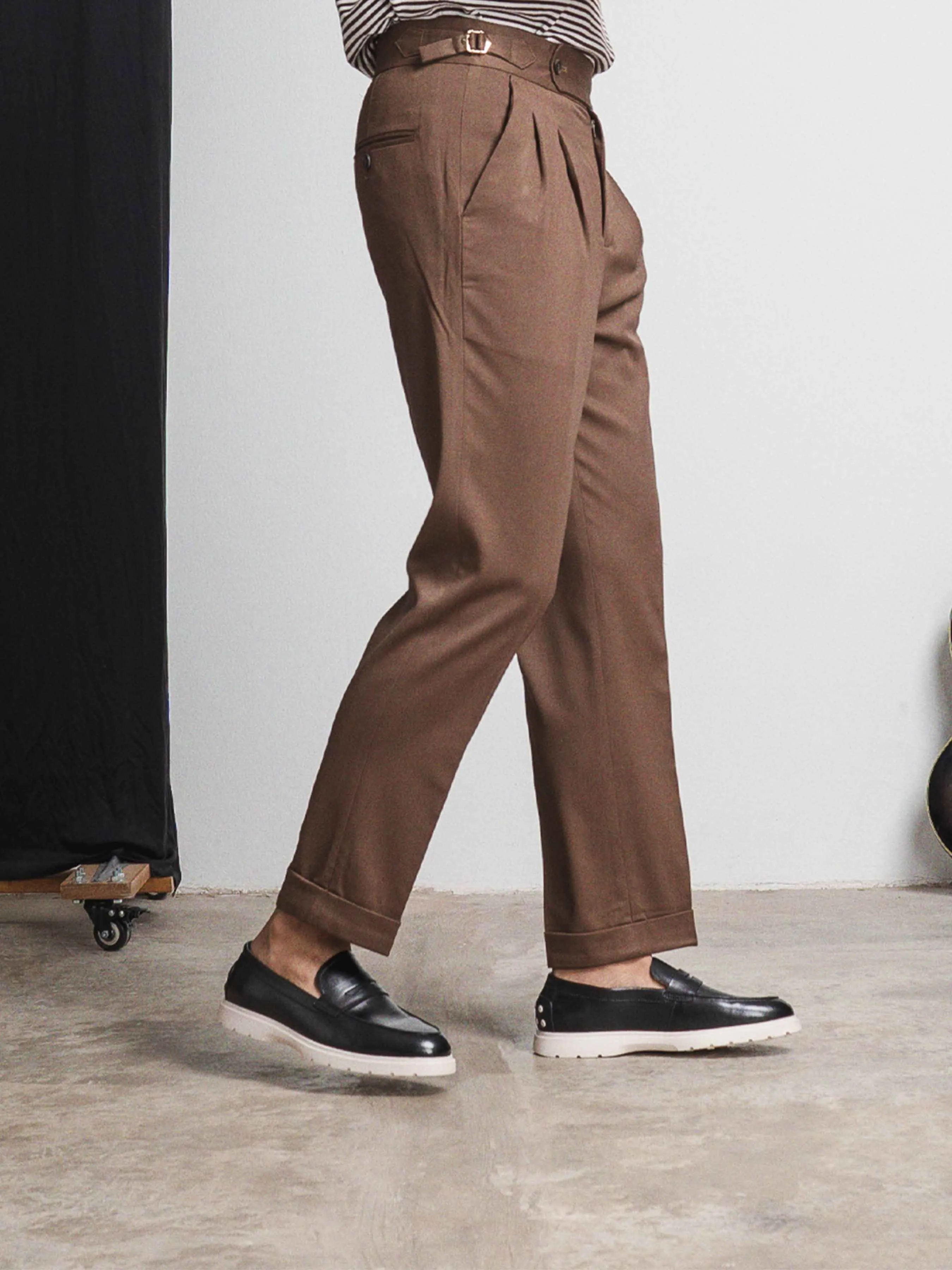 Comfortable Straps Adjustment Set Penny Loafer - Solid Black (Chalk Sole)