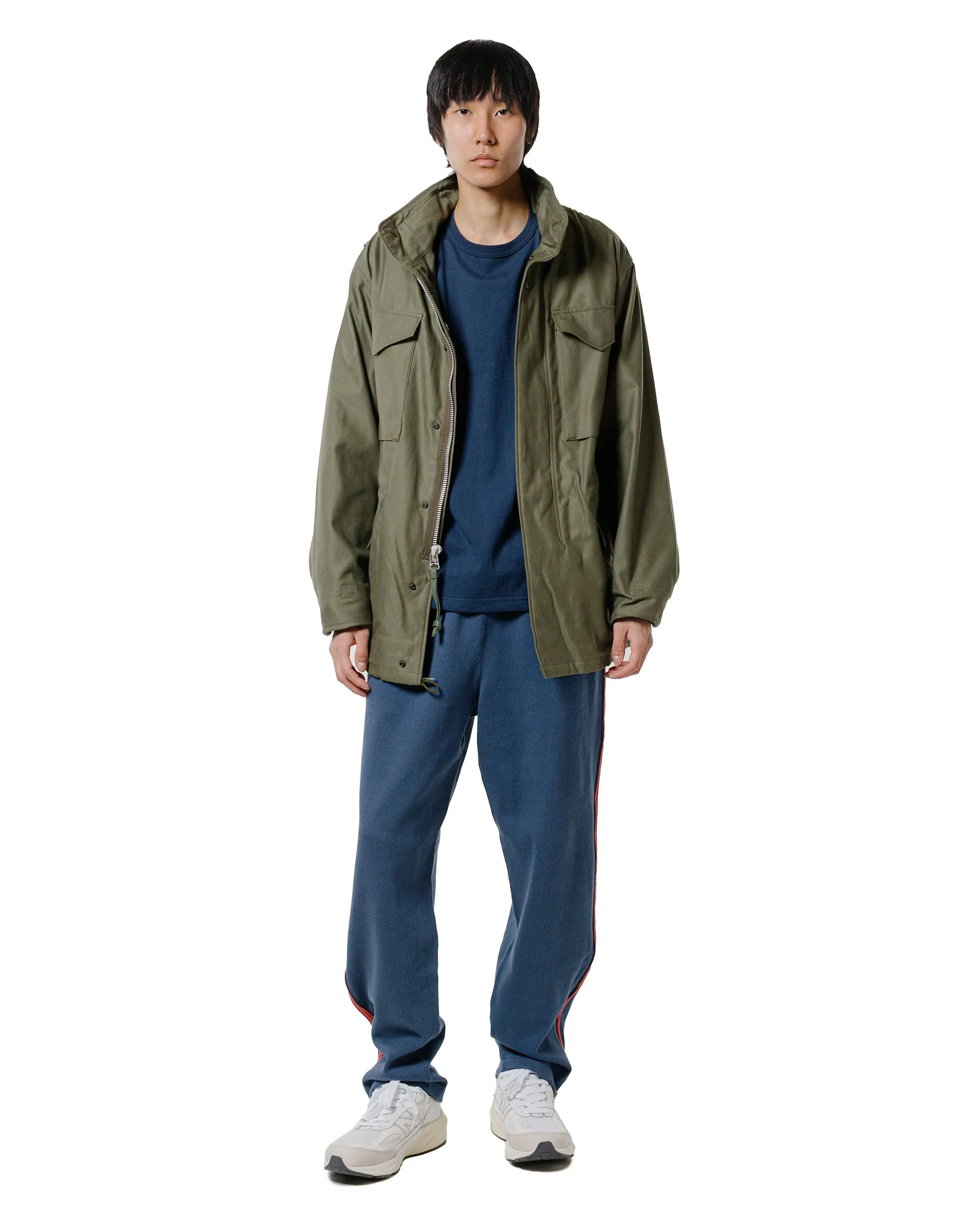 Aluminum Sulfide The Real Mccoy'S Mc24124 Athletic Zipper Hem Pants Blue
