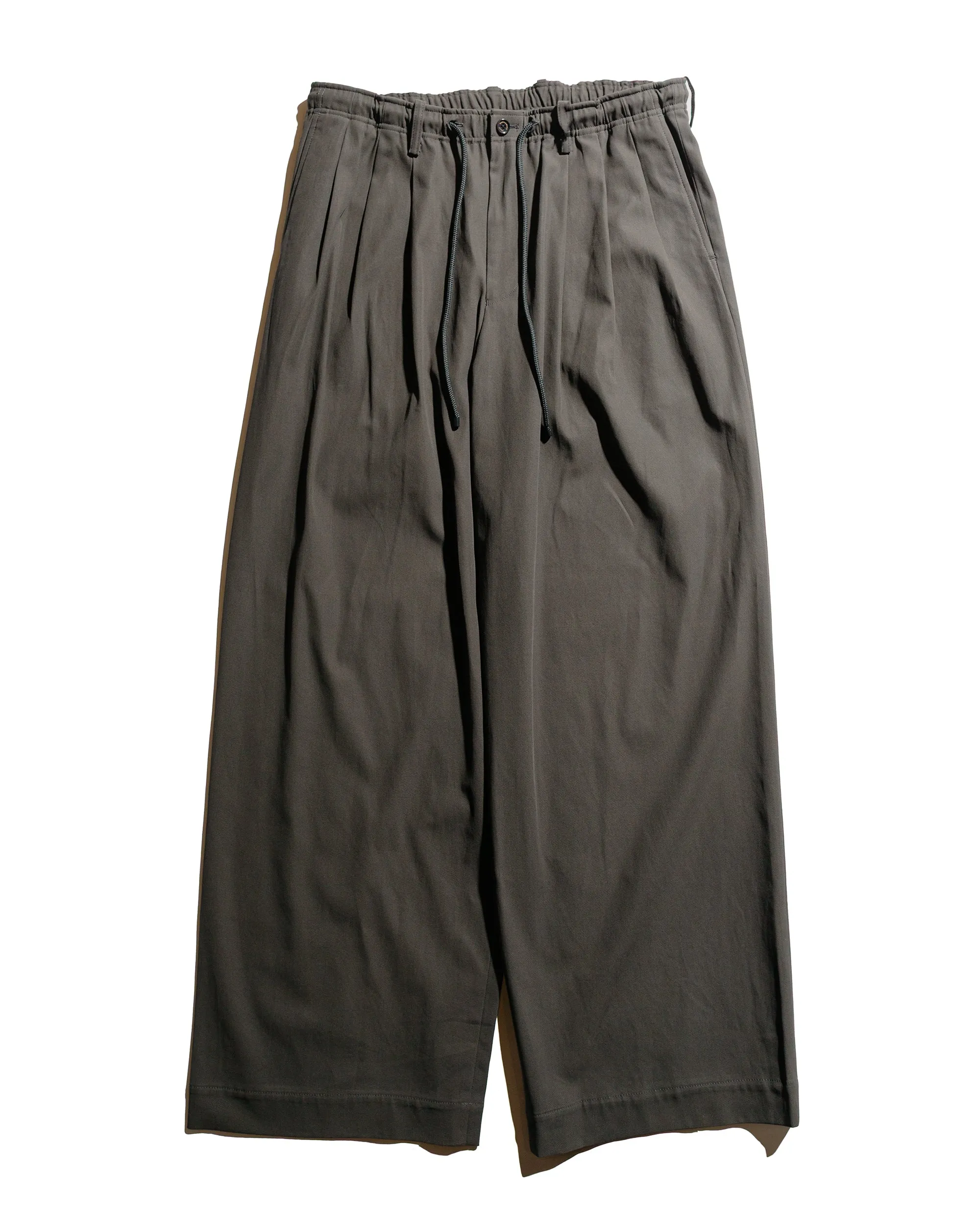 Suitability Markaware Triple Pleated Easy Trousers Organic Giza Voile Yarn Twill Dark Olive