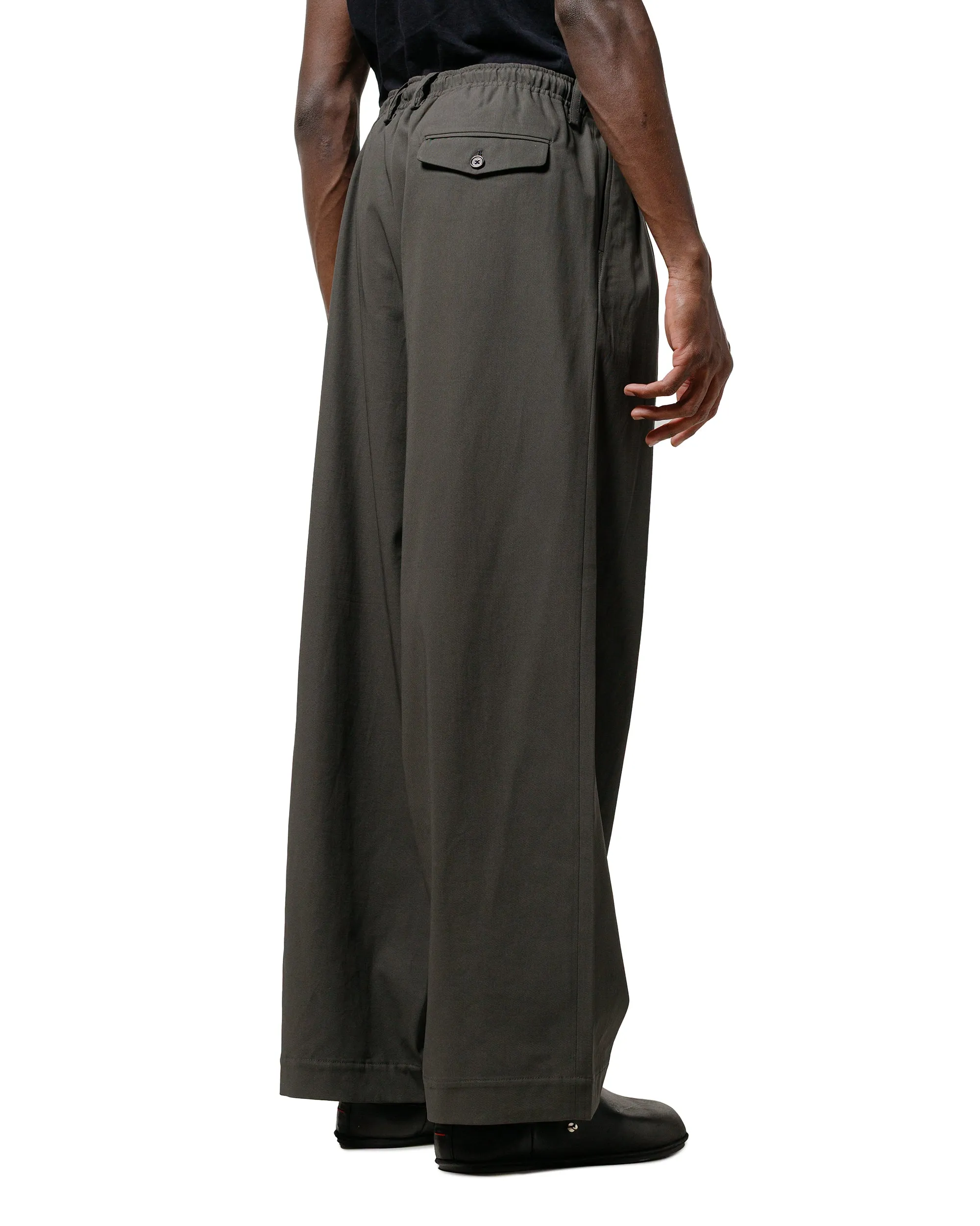 Markaware Triple Pleated Easy Trousers Organic Giza Voile Yarn Twill Dark Olive Bendable Effect
