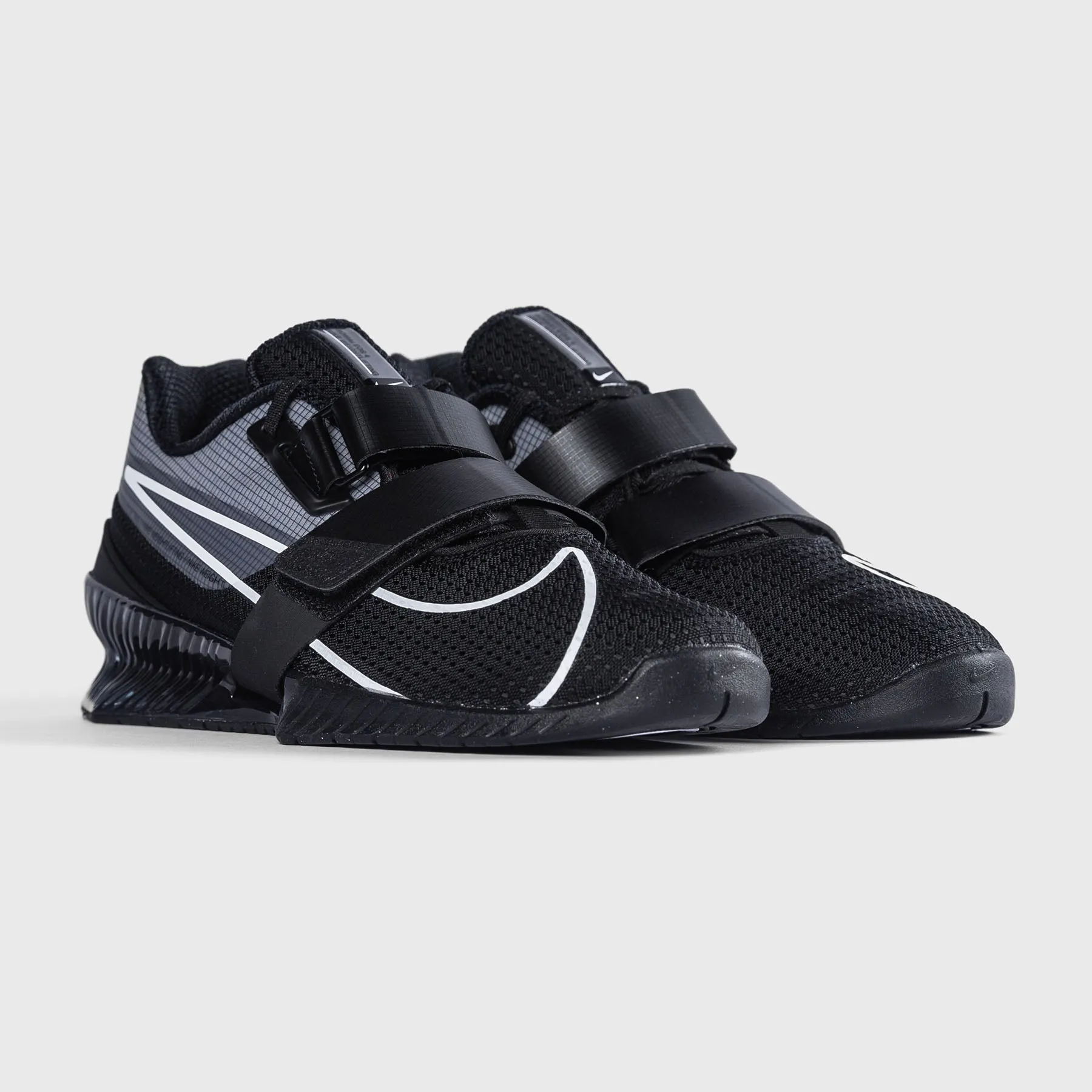 Square Heels Nike - Romaleos 4 Weightlifting Shoes - Black/White-Black