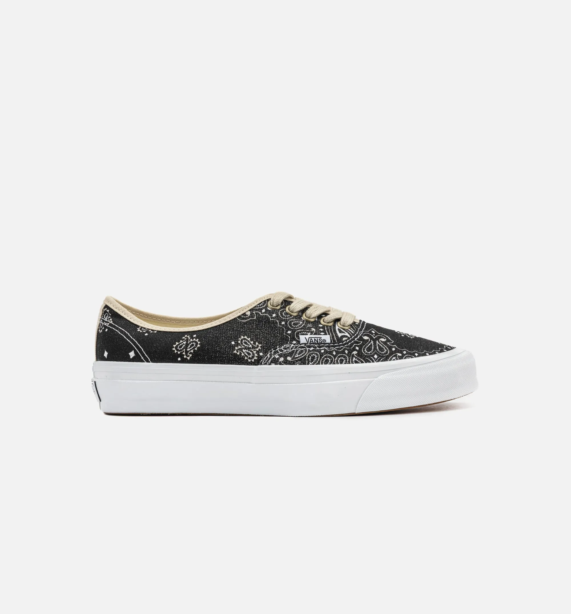 Comfortable Ankle Strapping Set Low Top Style Authentic 44 Lx Faded Paisley Mens Lifestyle Shoe - Black/White