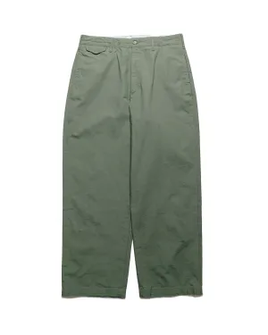 Engineered Garments Officer Pant Olive Cotton Ripstop Imported Waist Comfortable Dance Mules