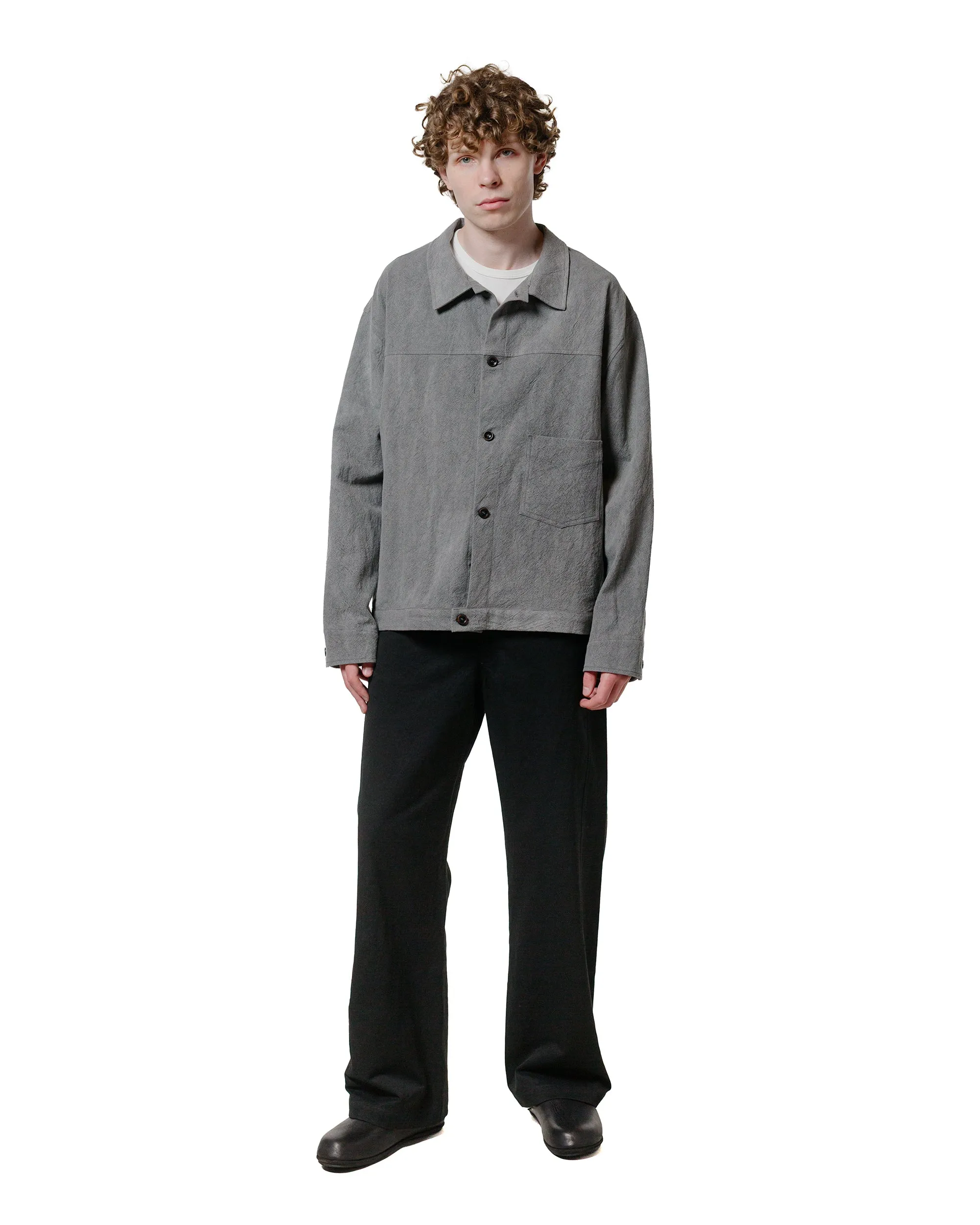 Wanze Darted Straight Leg Pant Washed Cotton Black Soft Hip Length