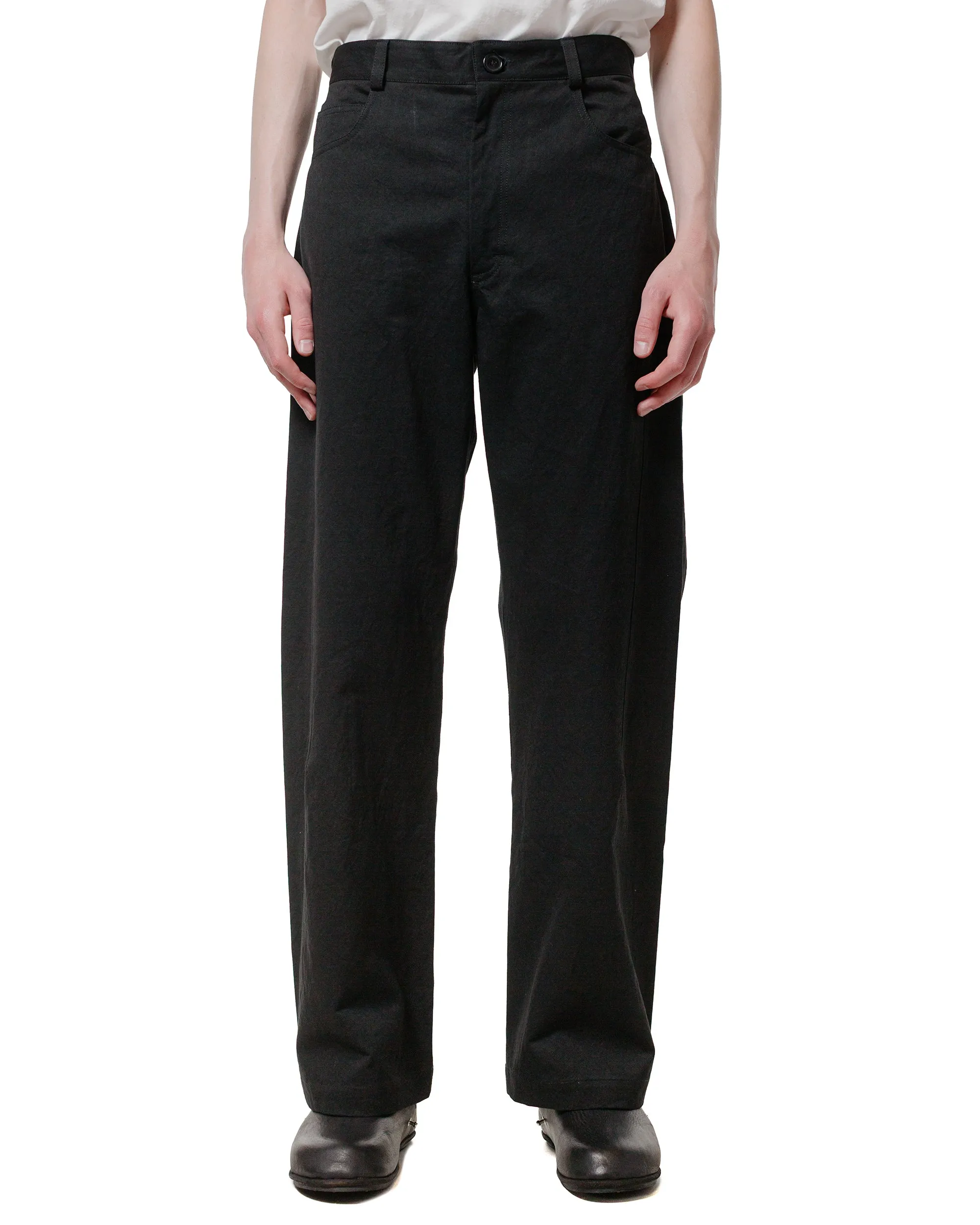 Success History Retro Aesthetic Wanze Darted Straight Leg Pant Washed Cotton Black