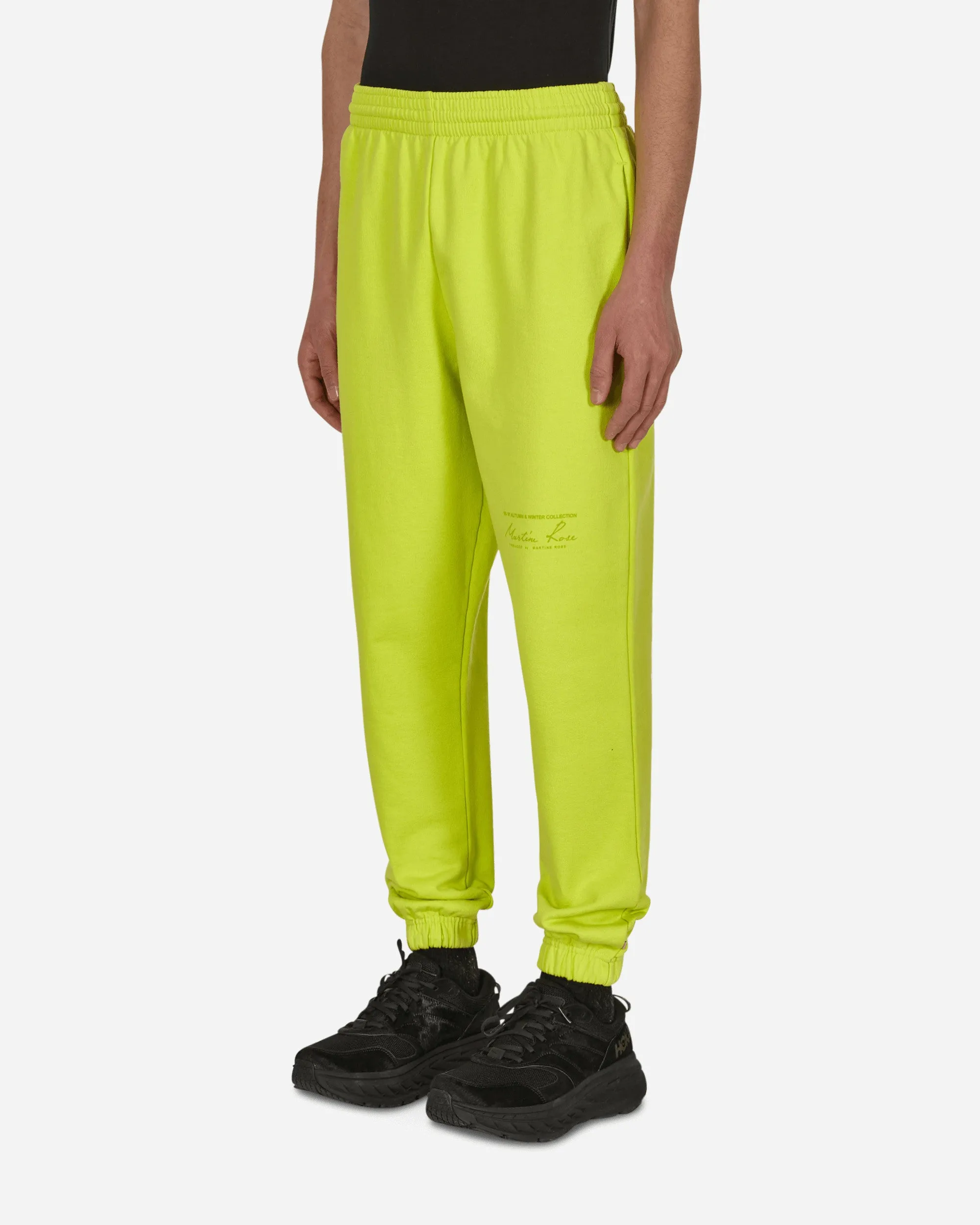 Fade-Resistance Feature Fur - Trimmed - Decoration Slim Track Pants Green
