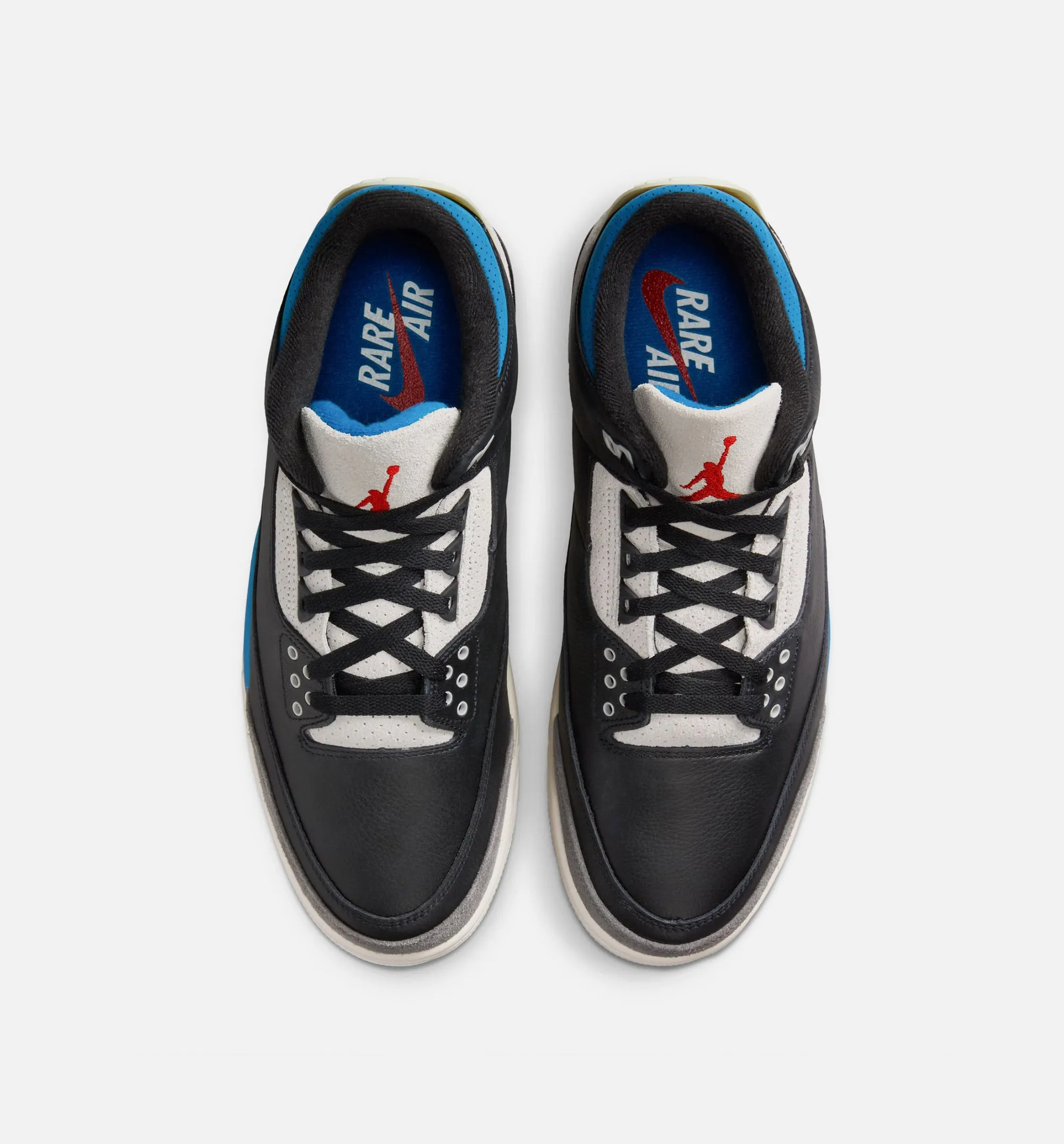 Comfort Laces Air Jordan 3 Retro Og Rare Air Mens Lifestyle Shoe - Black/Chile Red/Neutral Grey