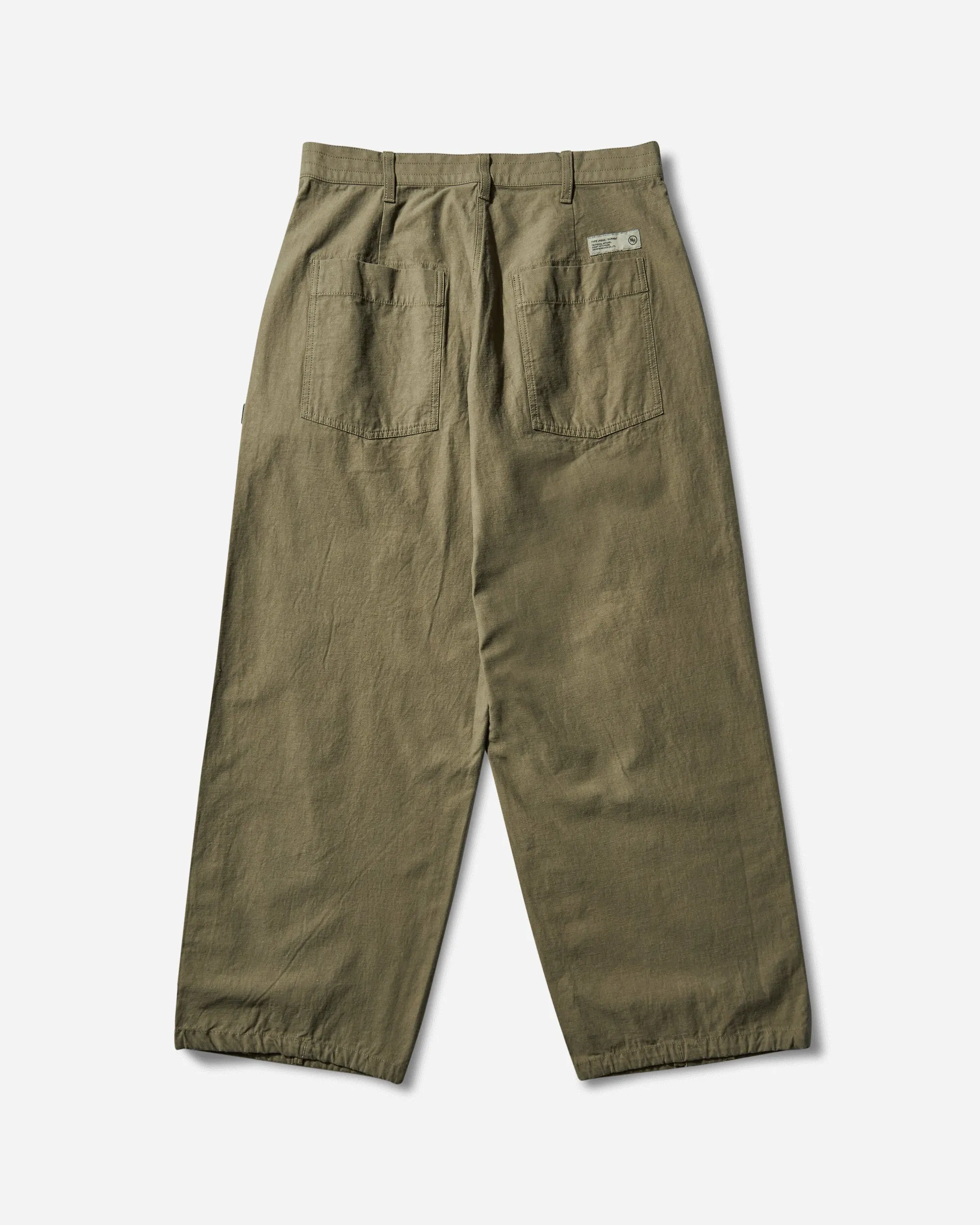 Pleat Men'S Wide Baker Pants Olive Drab