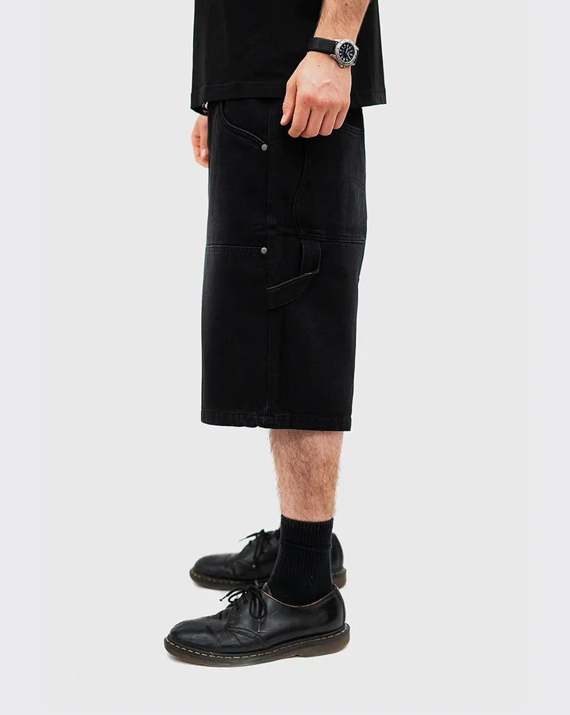 Dime Carpenter Denim Shorts - Black Comfortable Studded Socks Customizable Fit