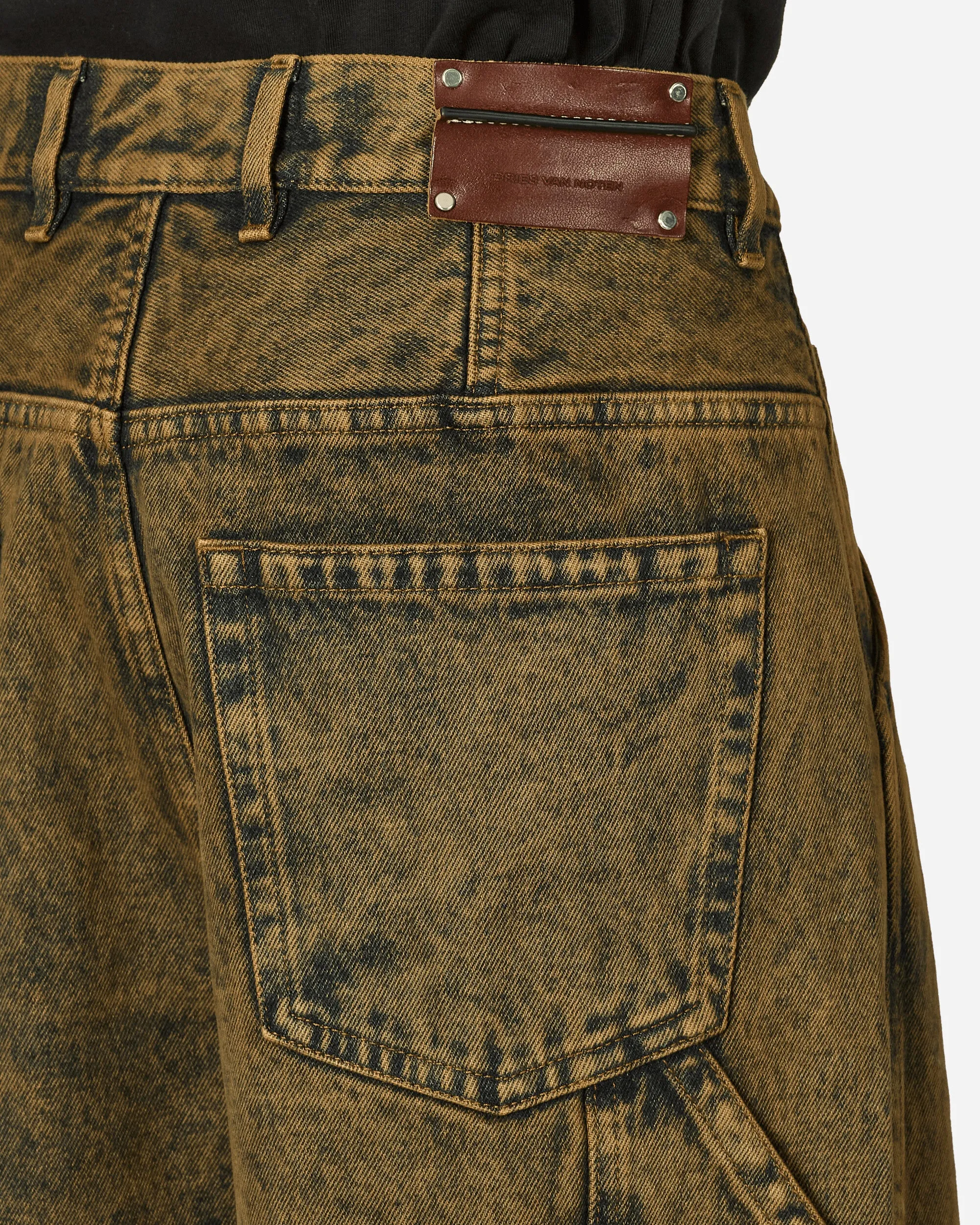 Knitwear Mass Double-Layered Sleeves Loose Fit Denim Pants Beige