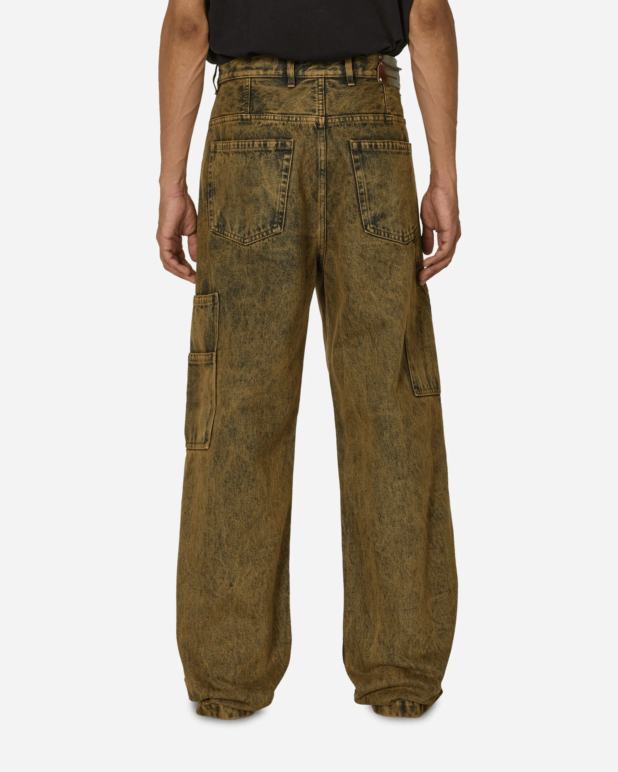 Tight Cuffs Loose Fit Denim Pants Beige