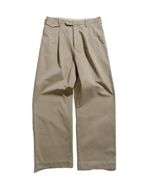 Auralee Washed Finx Chino One-Tuck Pants Light Khaki Split Hem Look Easy-On