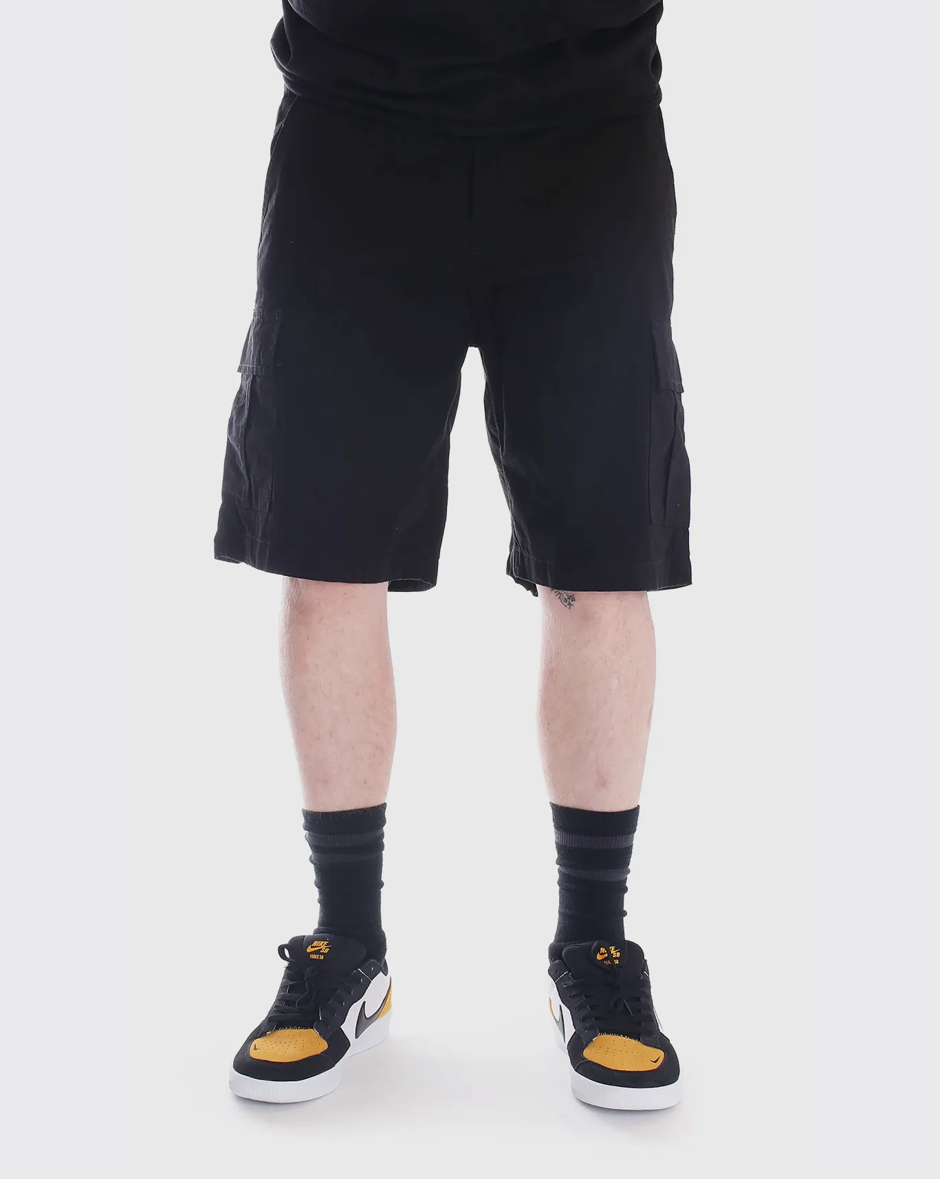 Trainers Ripstop Cargo Short - Black Storage Compartments Device