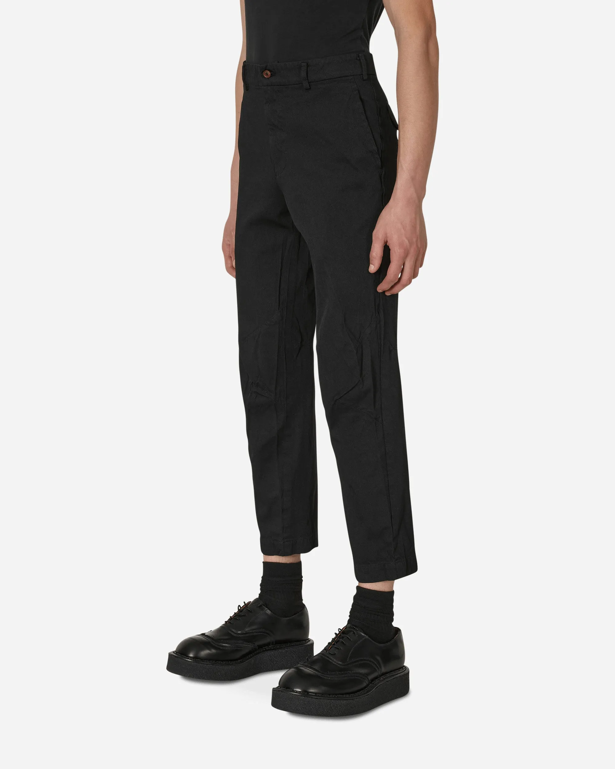 Best Crumpled Polyester Pants Black