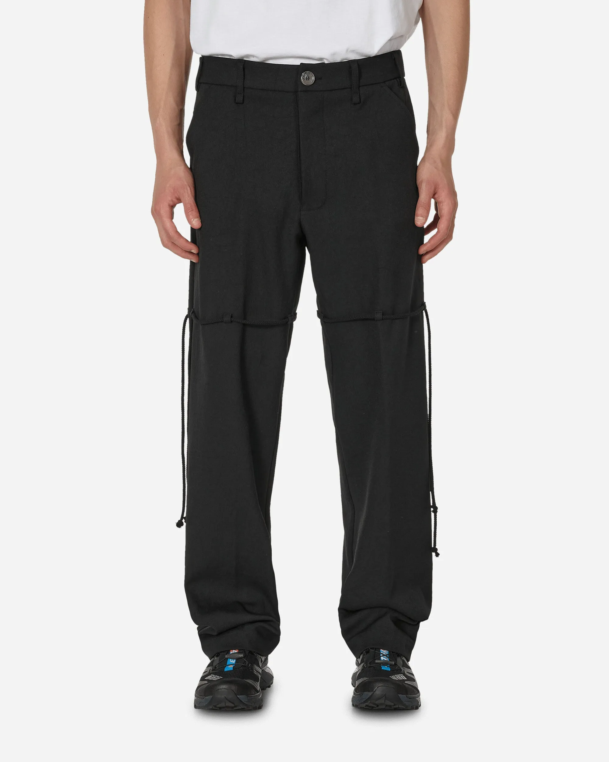 Comfortable Ice Skates Chain Lace Dress Pants Black