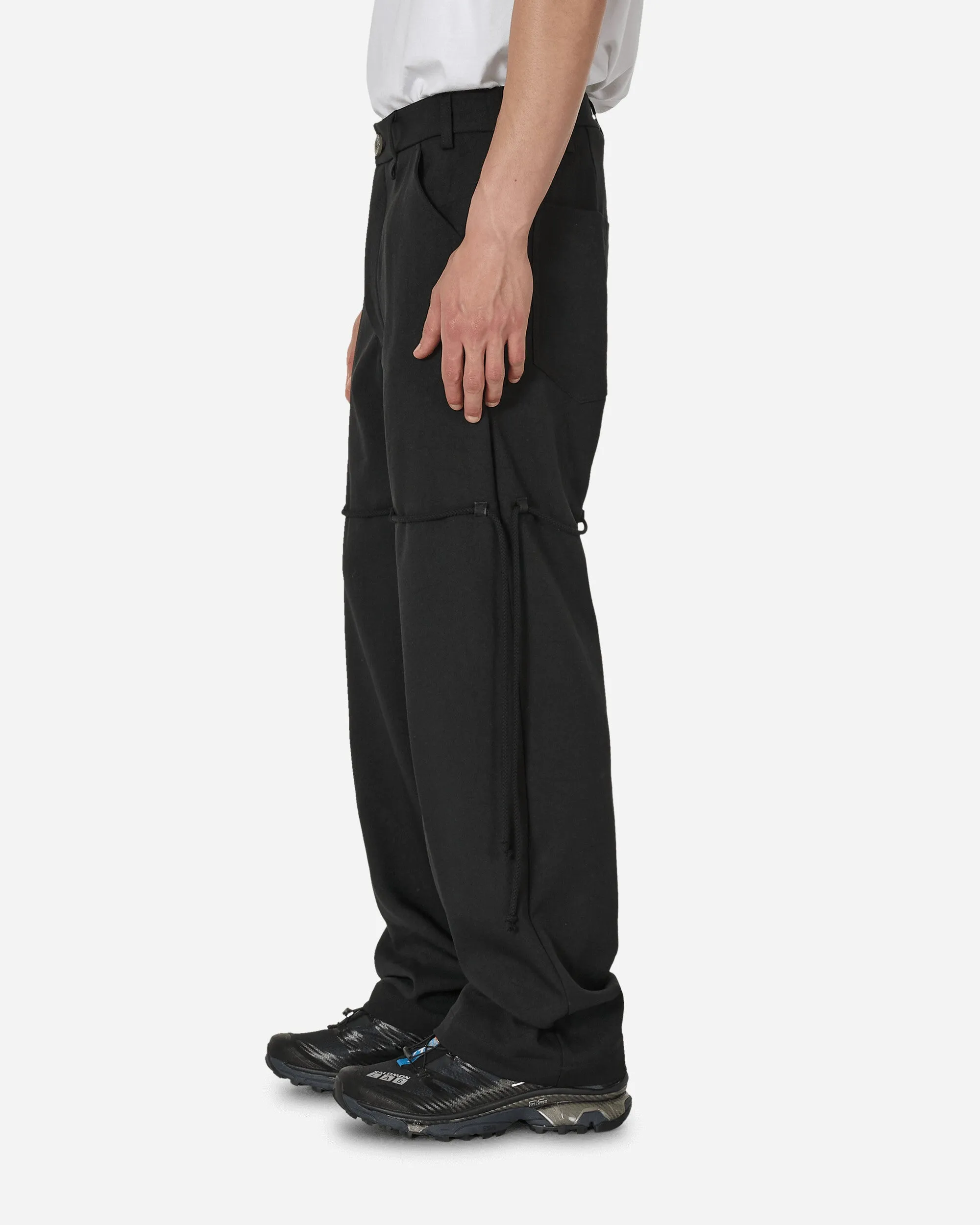 GlitterStrap Stretchable Thighs Chain Lace Dress Pants Black