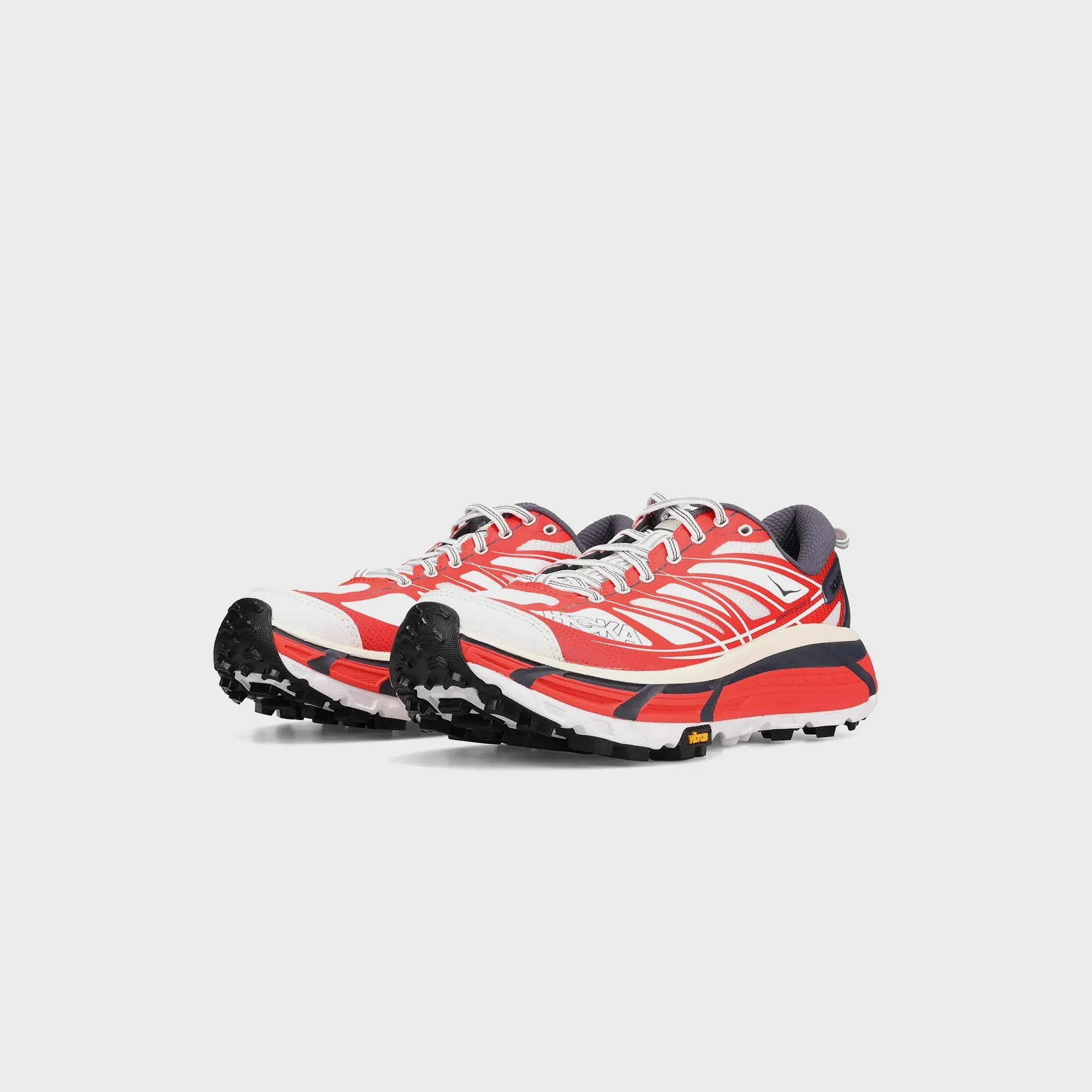 Abrasion Resistant Upper Smooth Surface Treatment Finish Design Hoka U Mafate Speed 2 - Cerise / White