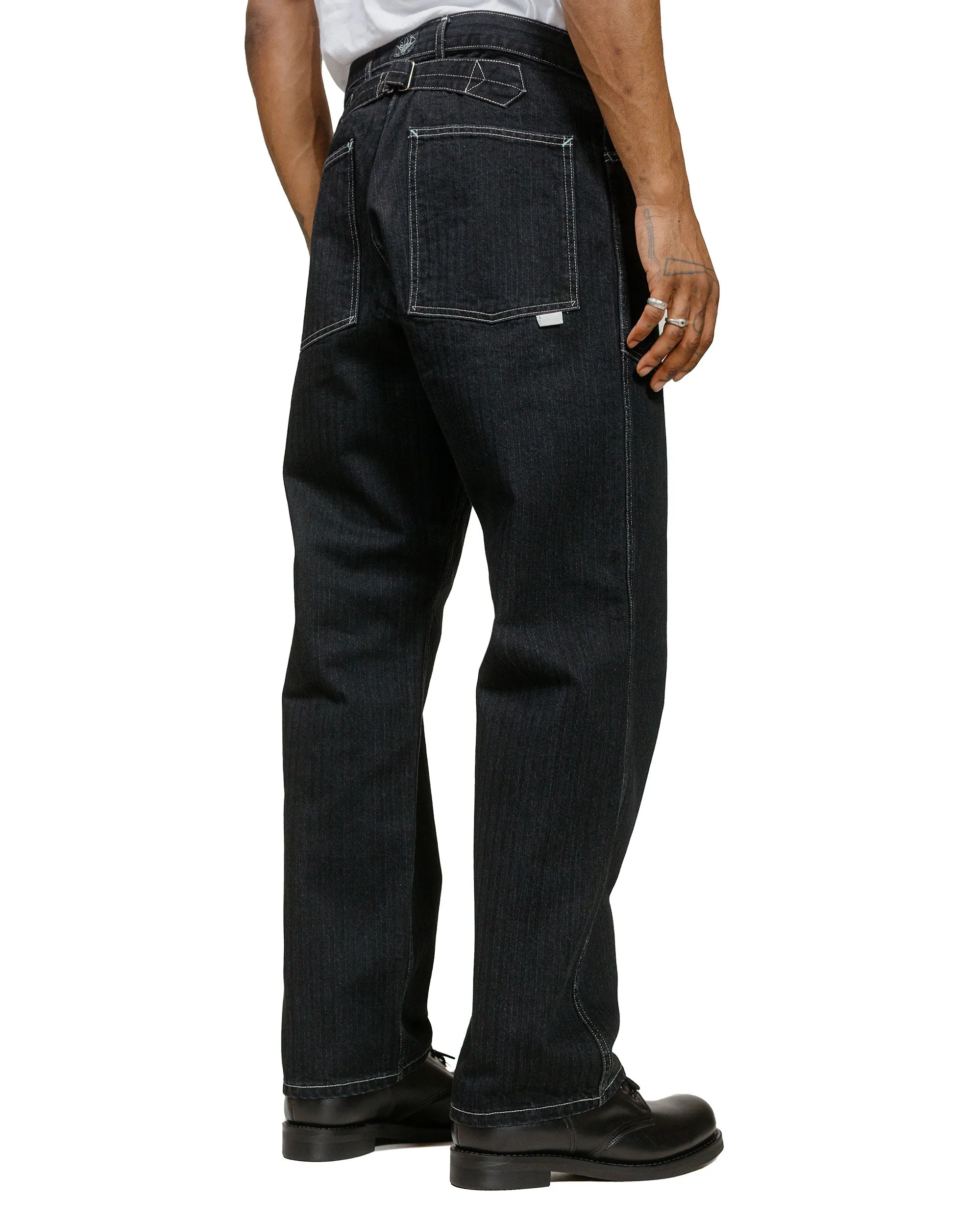 Post O'Alls Army Pants Herringbone Denim Black Comfortable Hatted Socks