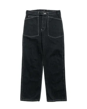 Printed Sleeve Post O'Alls Army Pants Herringbone Denim Black