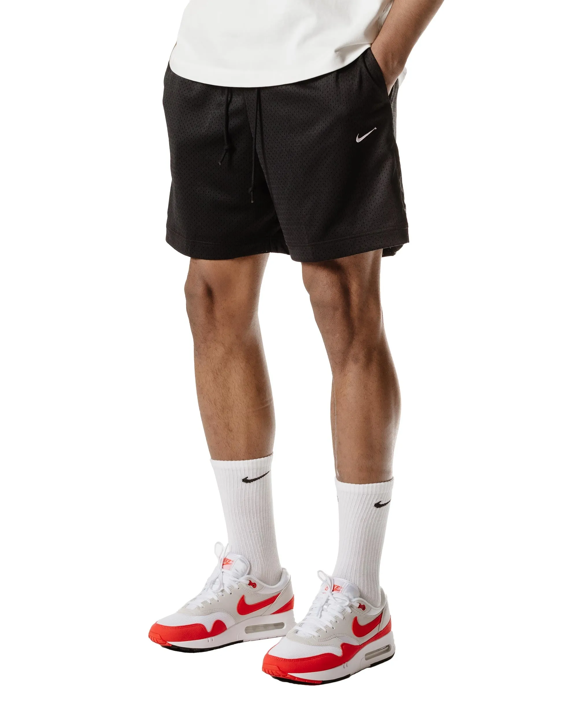 Nike Sportswear Authentics Mesh Shorts Black Elastic Waistband"