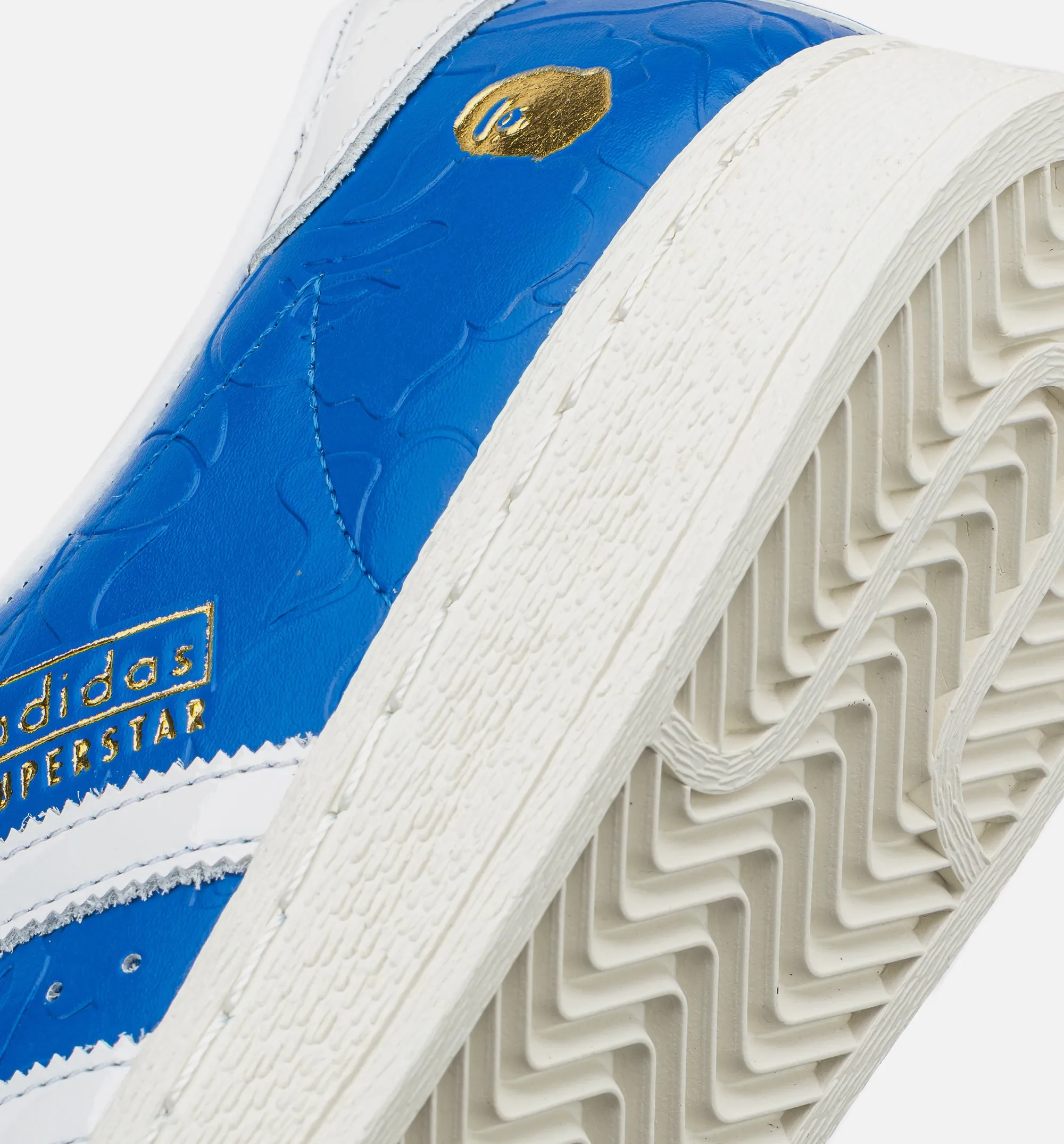Zipper Closure Bape X Adidas Superstar Vintage Mens Lifestyle Shoe - Blue/White
