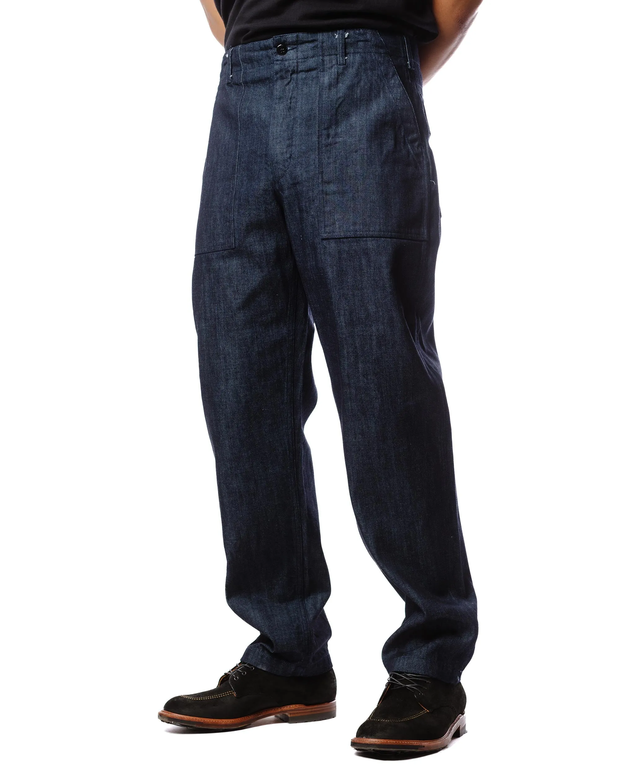Engineered Garments Fatigue Pant Indigo Cotton Broken Denim Zipper Foot
