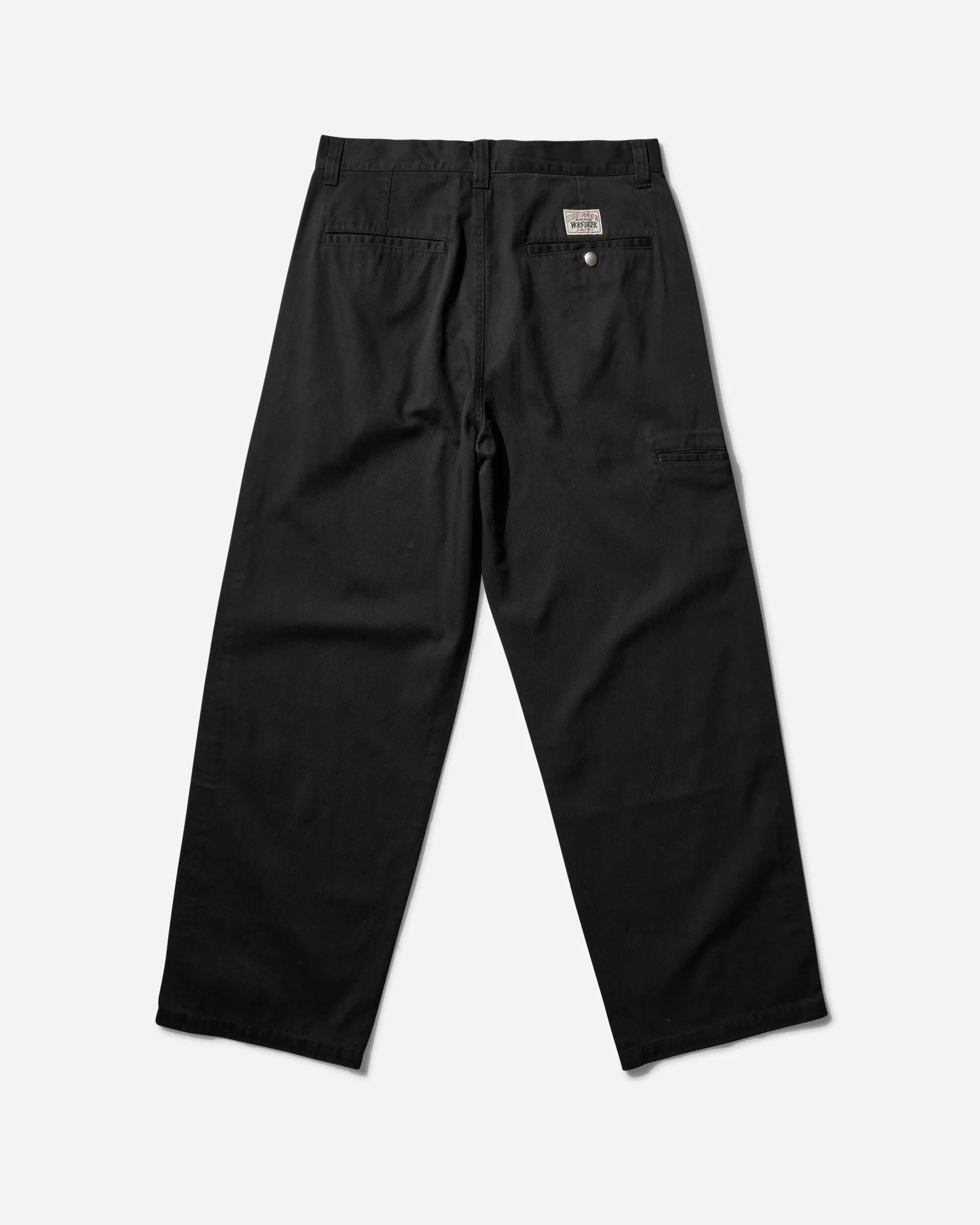 Self Changing Unhemmed Edges Men'S Workgear Twill Trousers Black