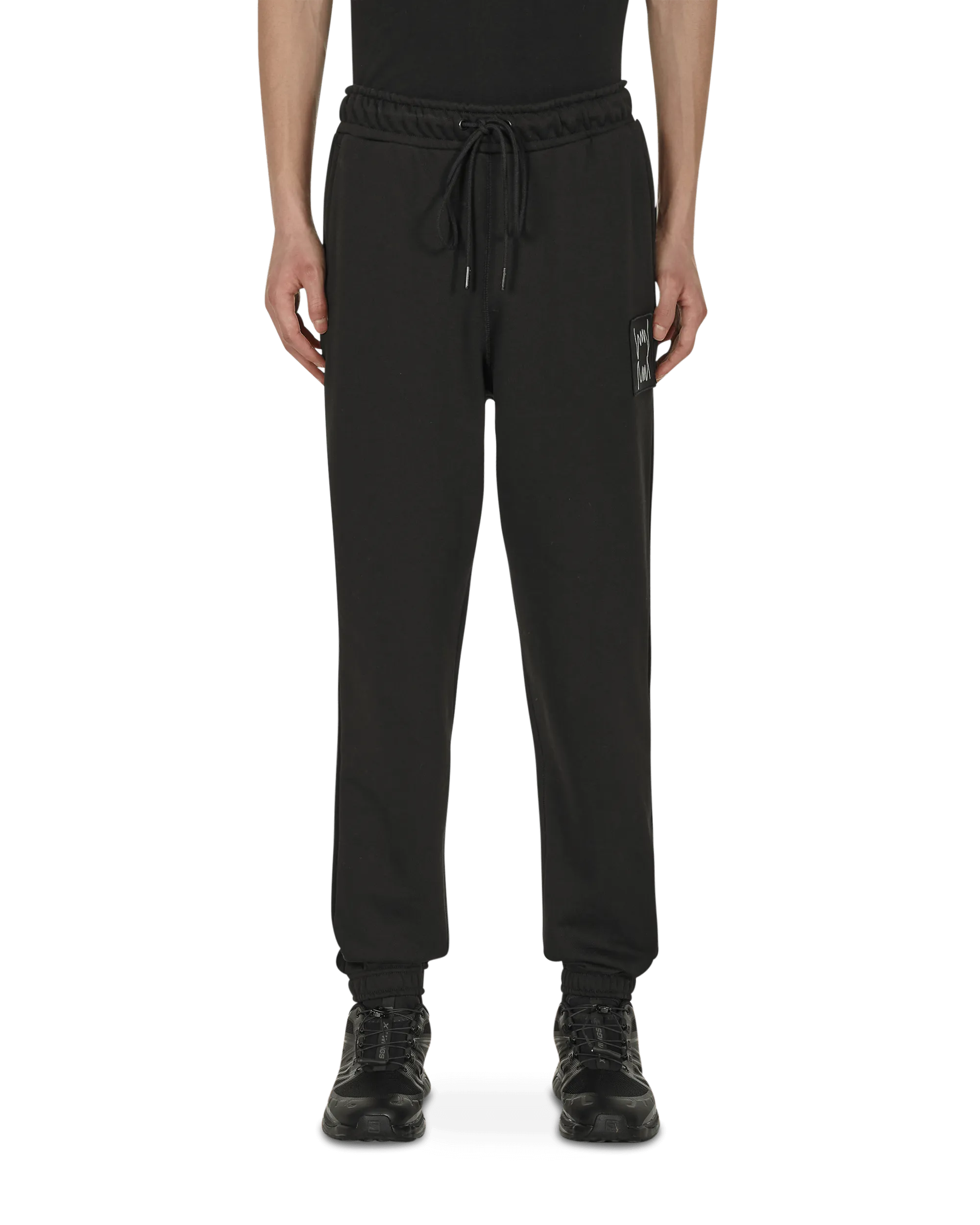 Comfort Perimeter Comfortable Faux Leather Waist Pivot Sweatpants Black