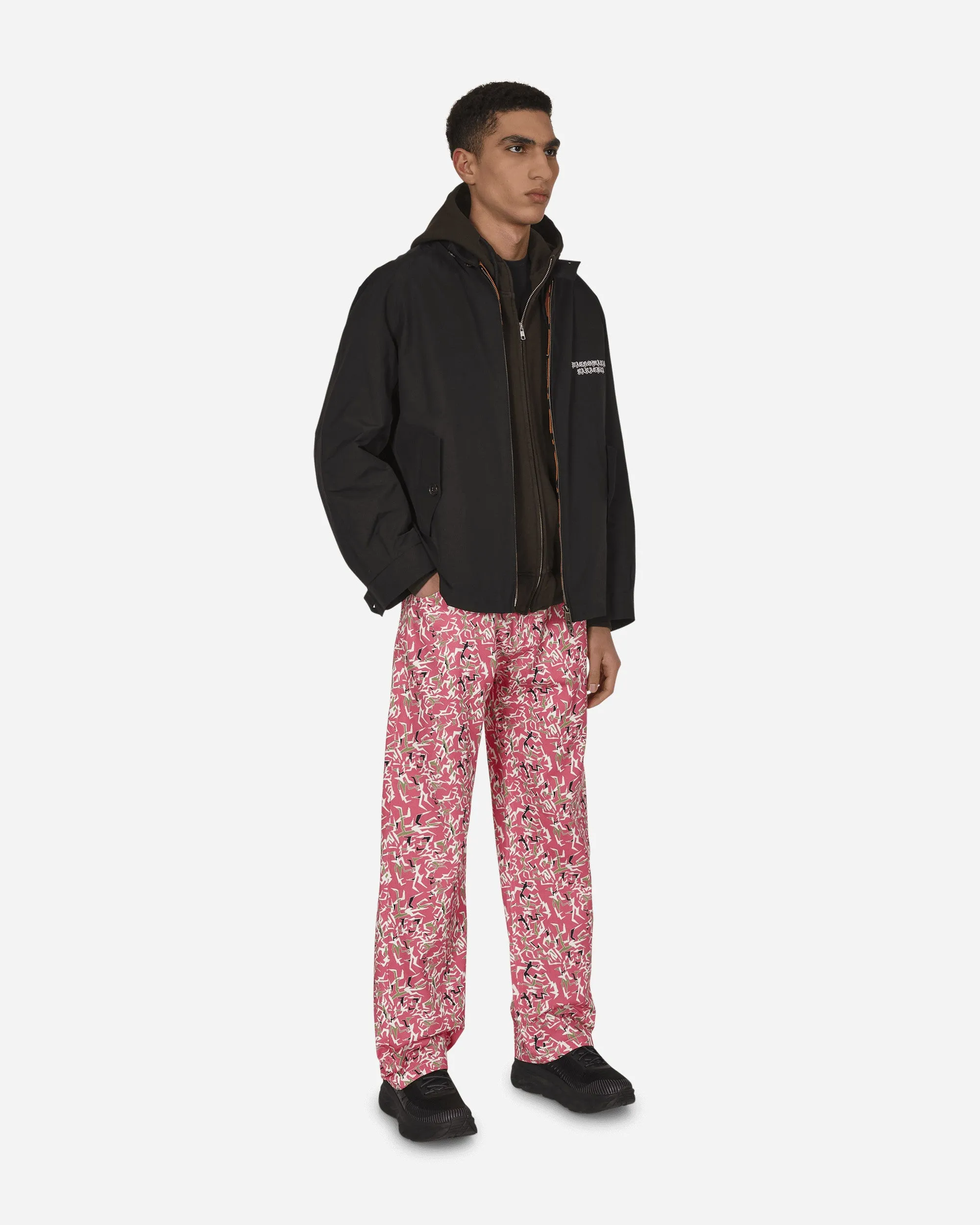 Workwear Floral Pants Pink Up Well-Fitted