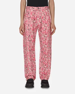 Workwear Floral Pants Pink Wind - Resistant Fabric Possible