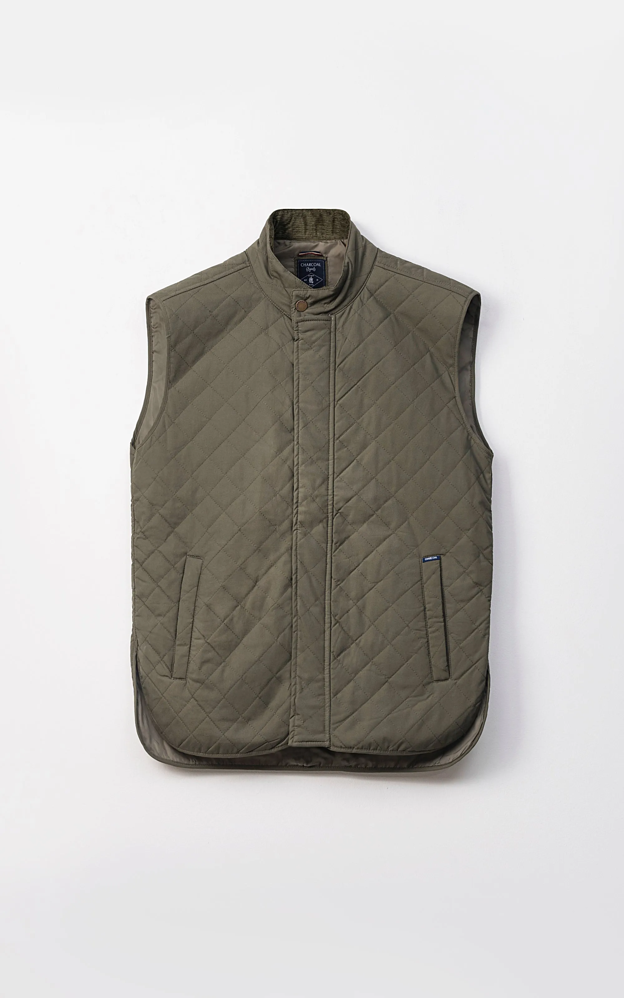 Quilted Sleeveless Jacket Olive Comfort Royal Comfortable Keyboard