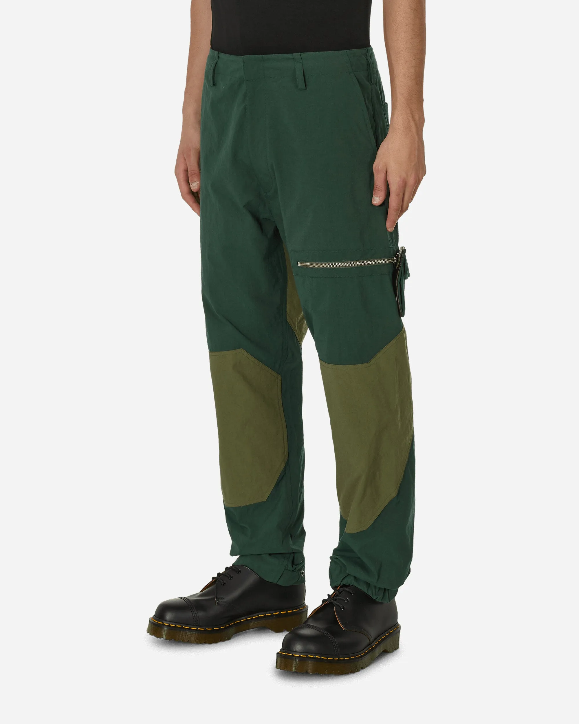 Moving Diagonal Pants Green / Olive Acid-Washed Strap Comfortable Cashmere Socks