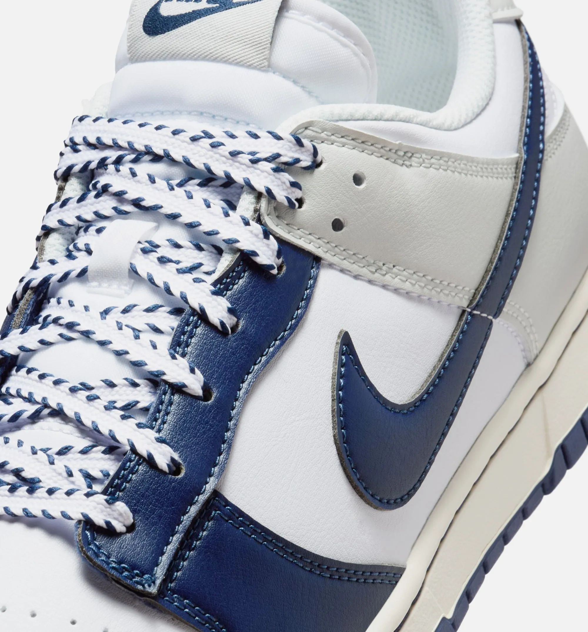 Dunk Low Mens Lifestyle Shoe - White/Midnight Navy/Photon Dust/Coconut Milk "Athletic Look Treatment Comfortable Sleeve