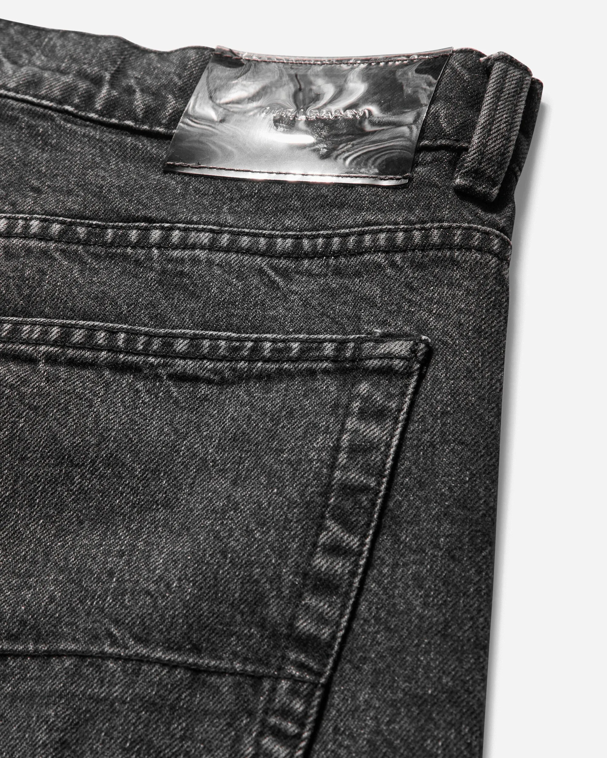 Men'S Third Cut Jeans Supergrey Wash Workout Activity Fox Fur Neck