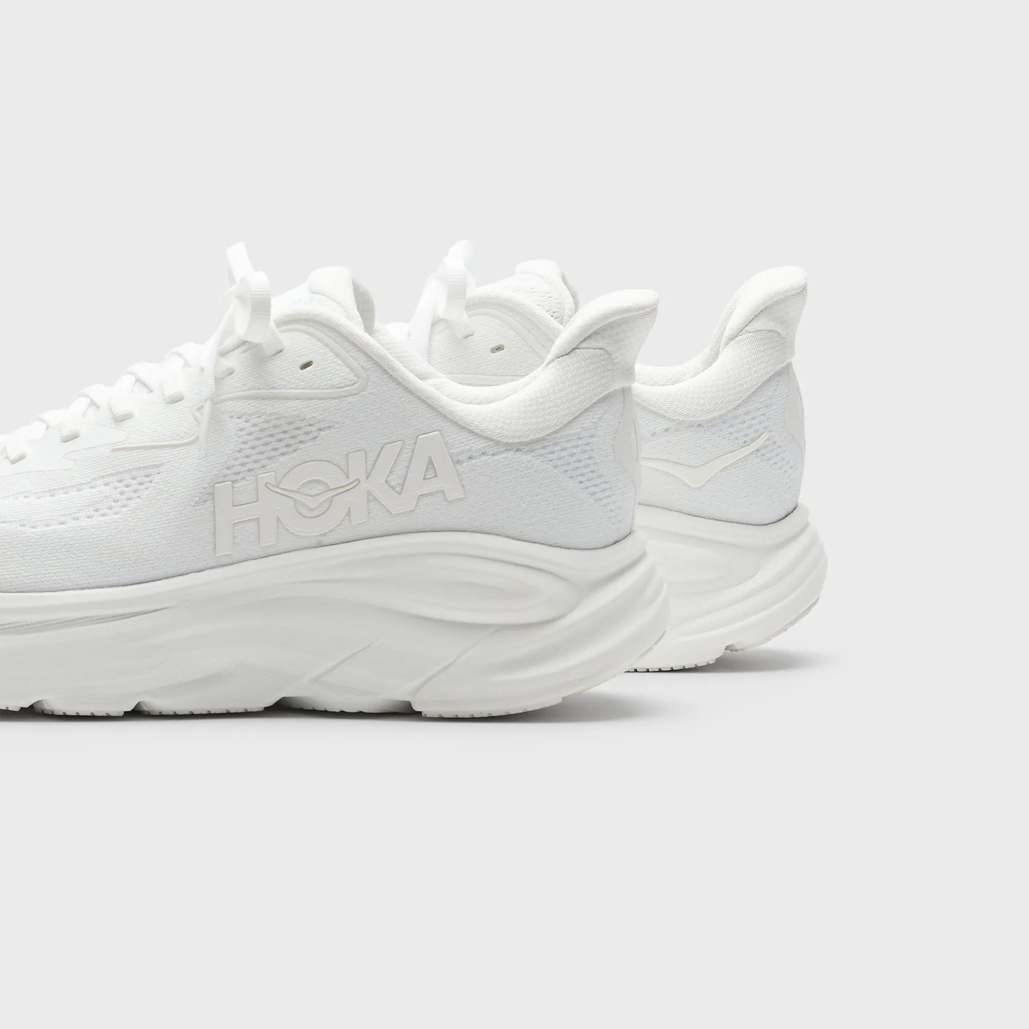 Hoka Clifton 10 - White "Foot Feather Palm Tree Open Toe