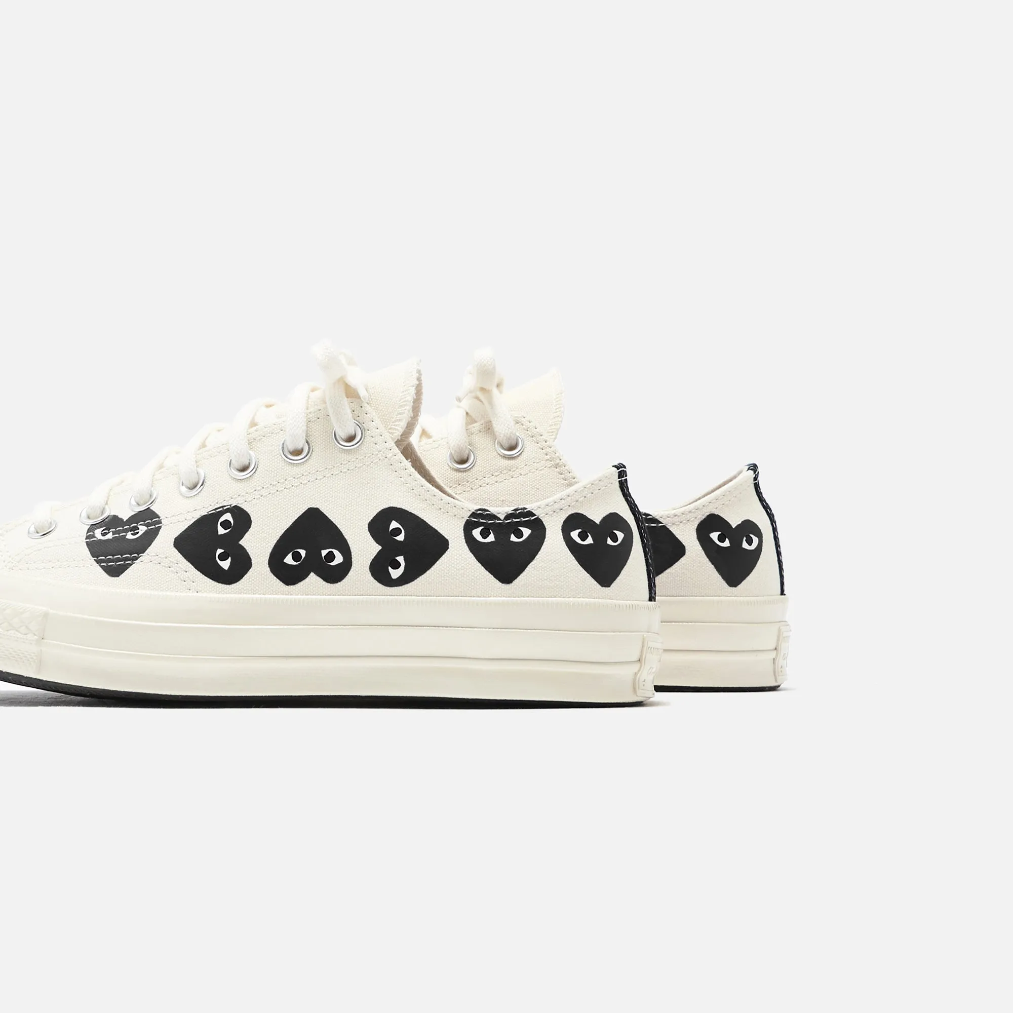 Comme Des Garons Play X Converse Multi Heart Low Top - Beige / Black Memory Foam Technology Comfort Upgrade Features