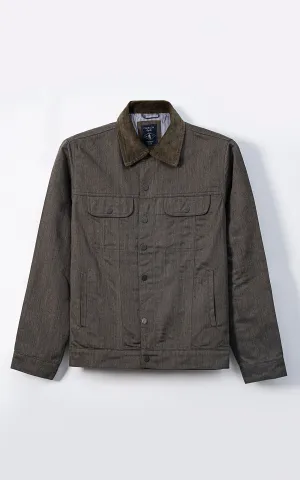 Corduroy Collar Full Sleeve Jacket Olive Comfort Variable Comfort Evolving